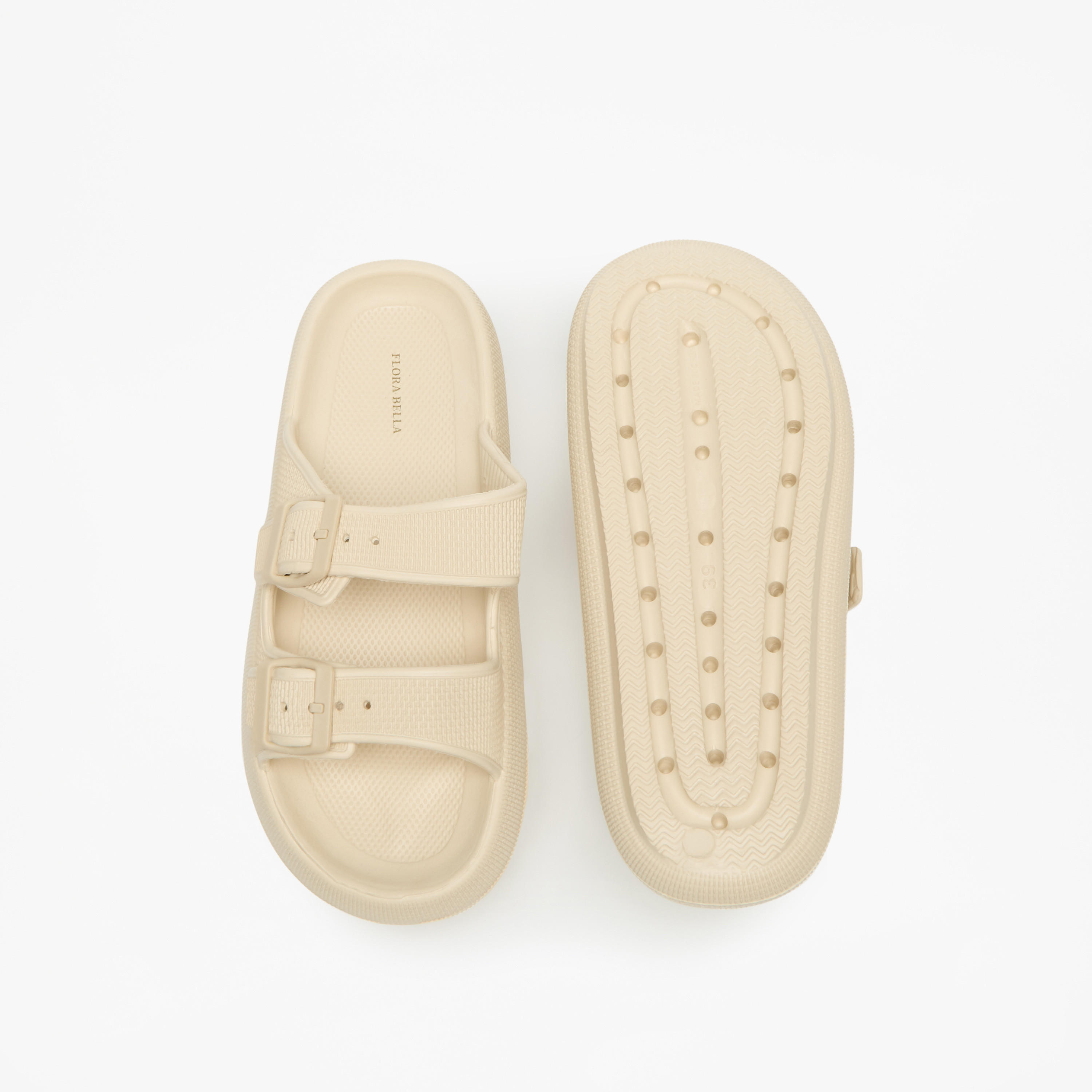 Flora Bella Textured Slip-On Sandal with Buckle Detail-women-shoes-flats-sandals-image-4