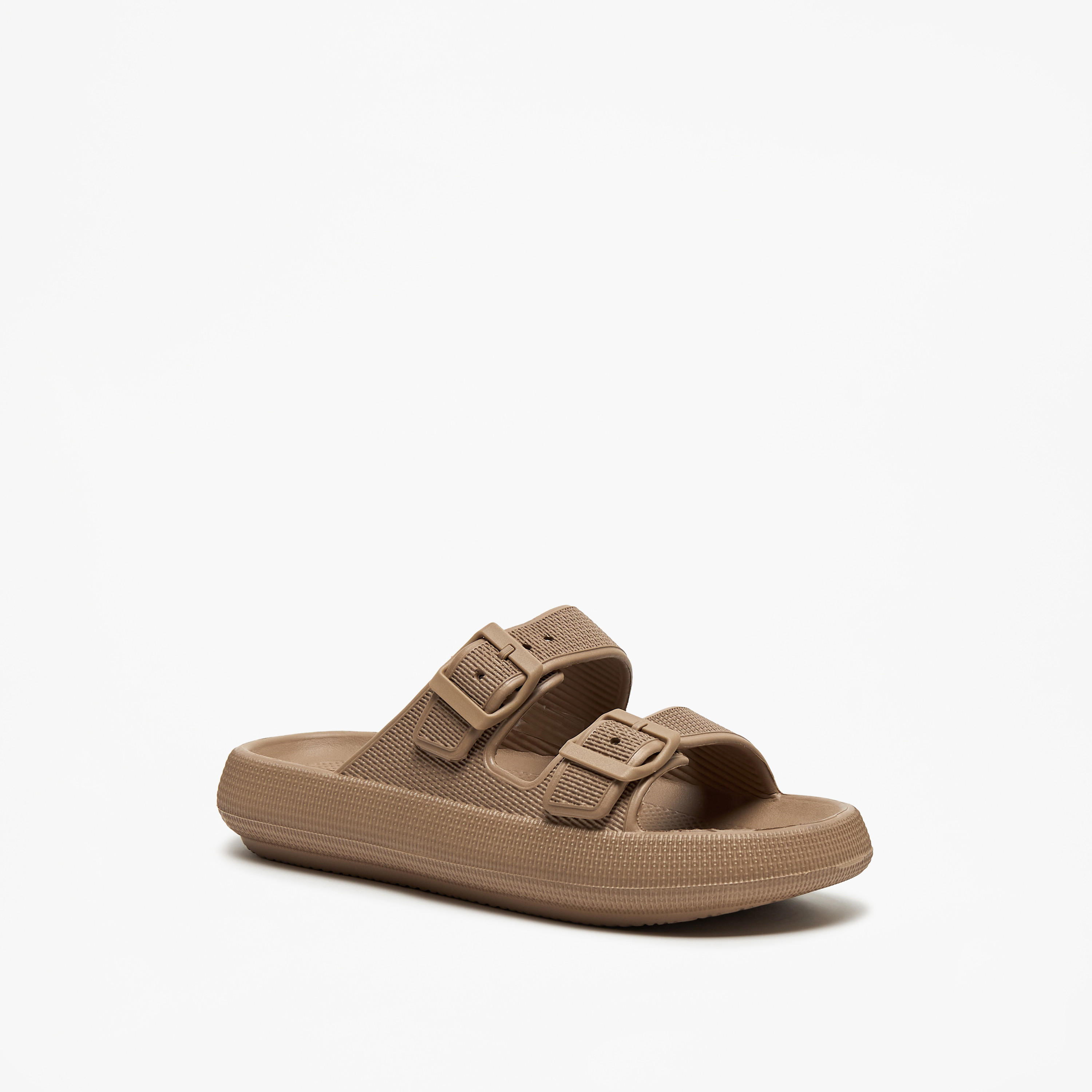 Flora Bella Textured Slip-On Sandal with Buckle Detail-women-shoes-flats-sandals-image-1