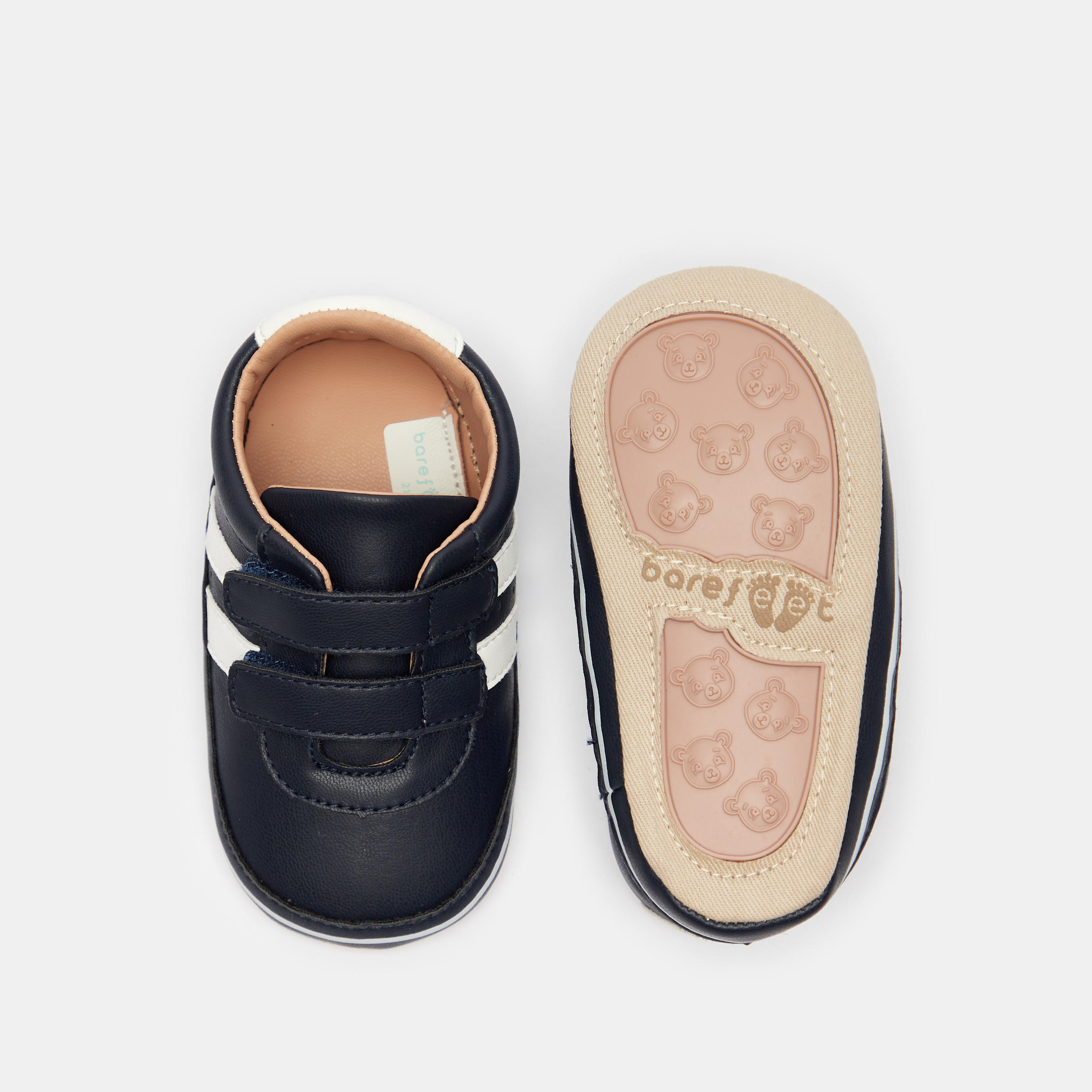 Barefeet Panel Detail Sneakers with Hook and Loop Closure-baby-boys-shoes-closedshoes-image-10