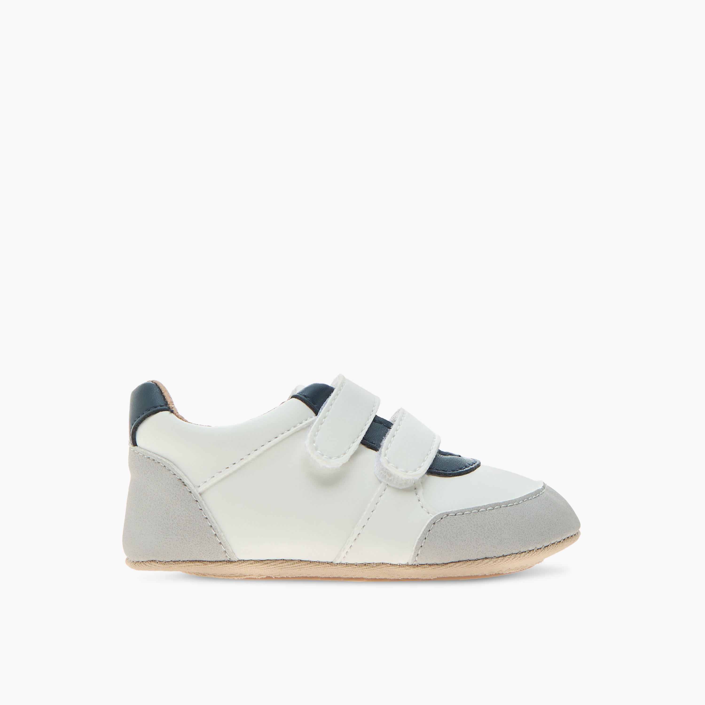 Barefeet Panelled Booties with Hook and Loop Closure-baby-boys-shoes-booties-image-3