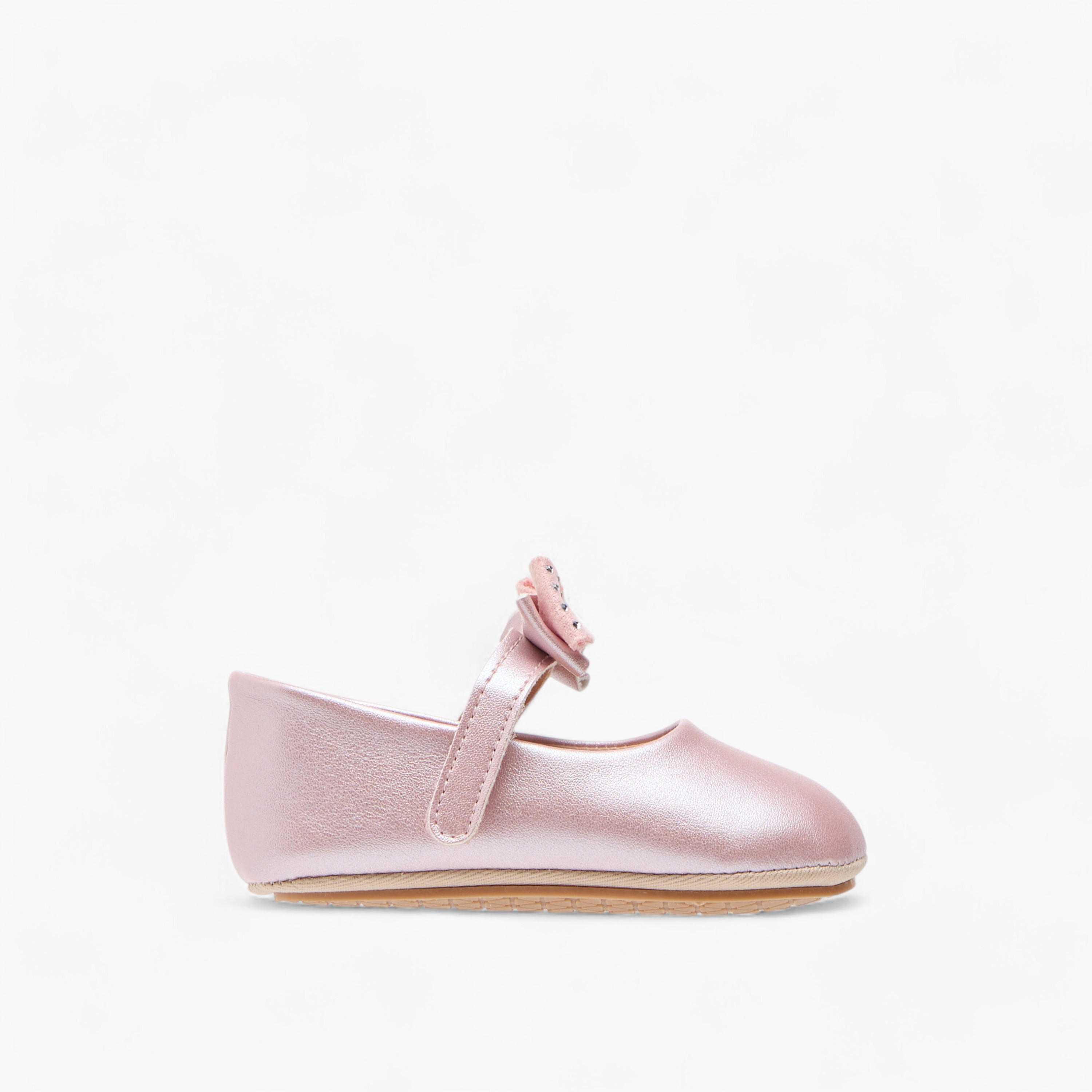 Barefeet Bow Accent Shoes with Hook and Loop Closure-baby-girls-shoes-closedshoes-image-3