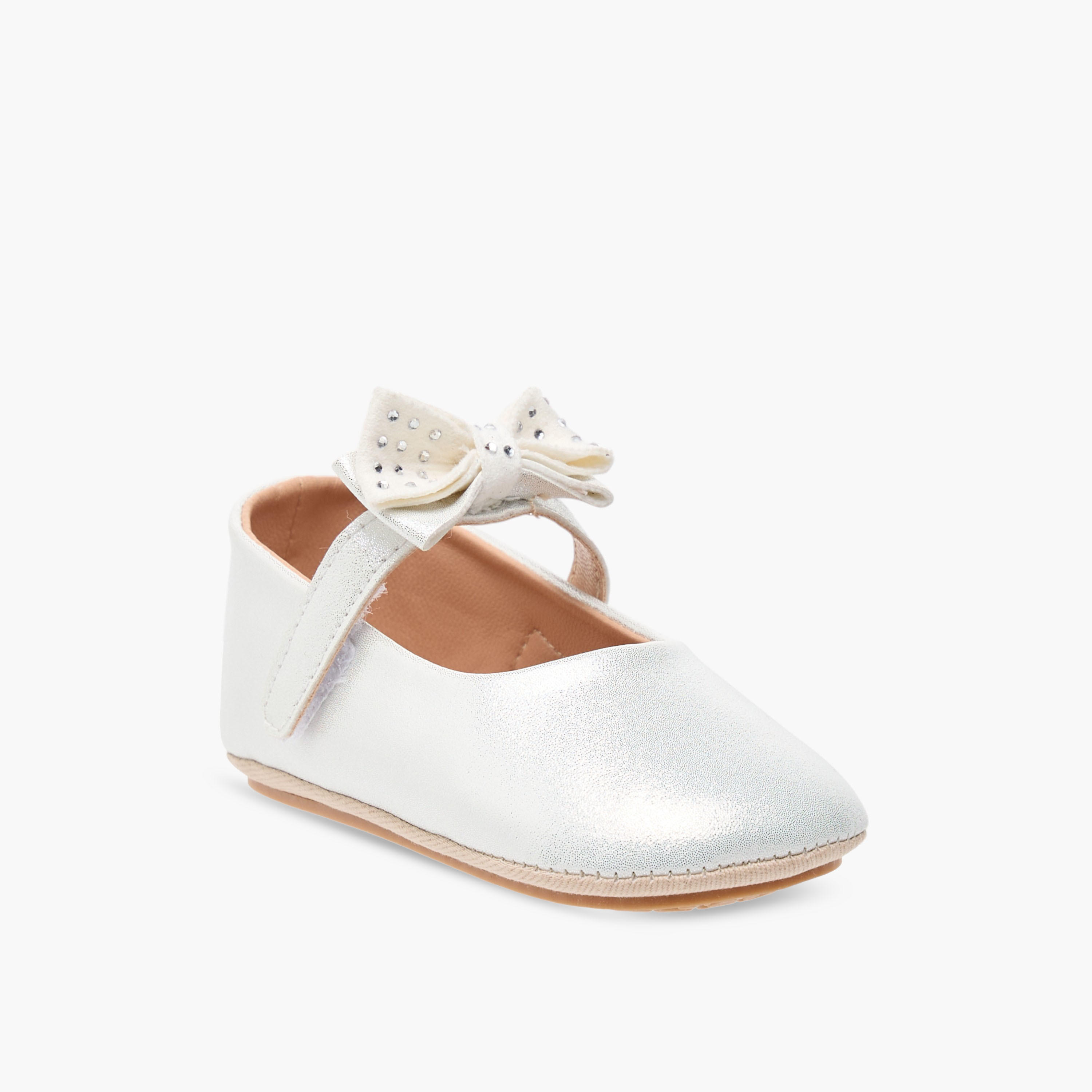 Barefeet Bow Accent Shoes with Hook and Loop Closure-baby-girls-shoes-closedshoes-image-3