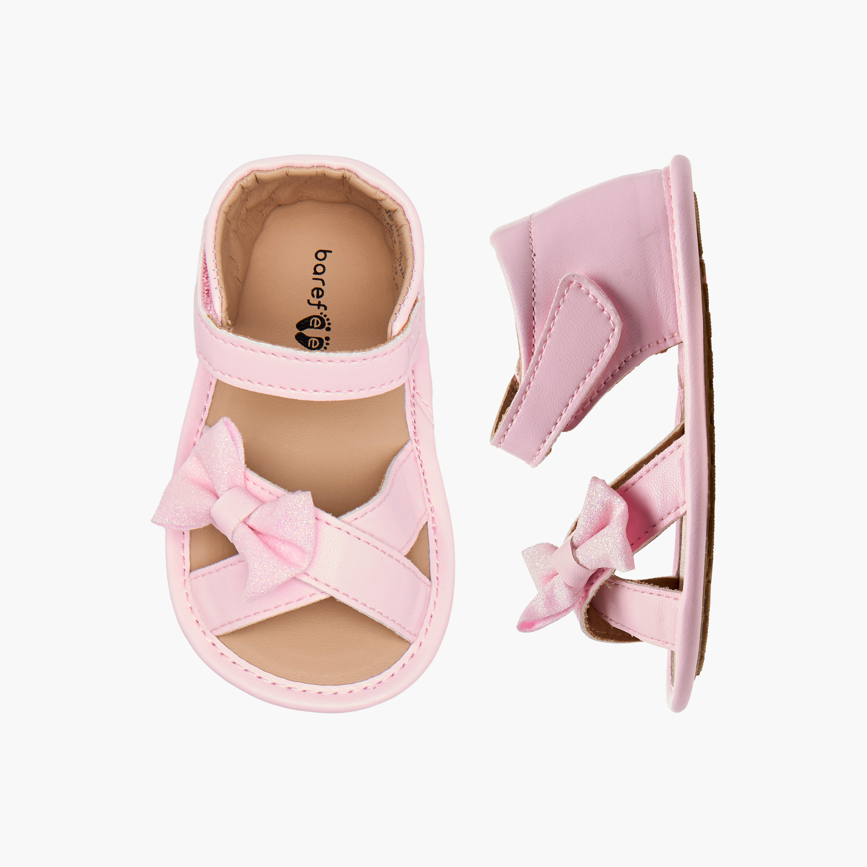 Barefeet Booties with Bow Accent-baby-girls-shoes-booties-image-1