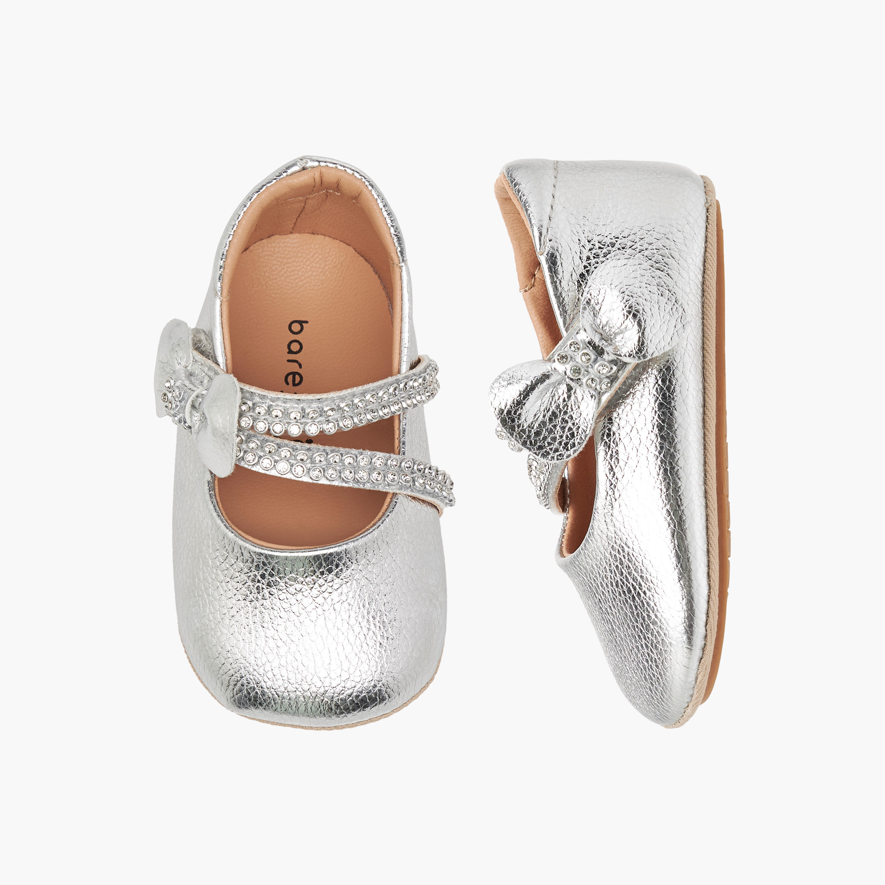Barefeet Embellished Booties with Hook and Loop Closure-baby-girls-shoes-booties-image-1