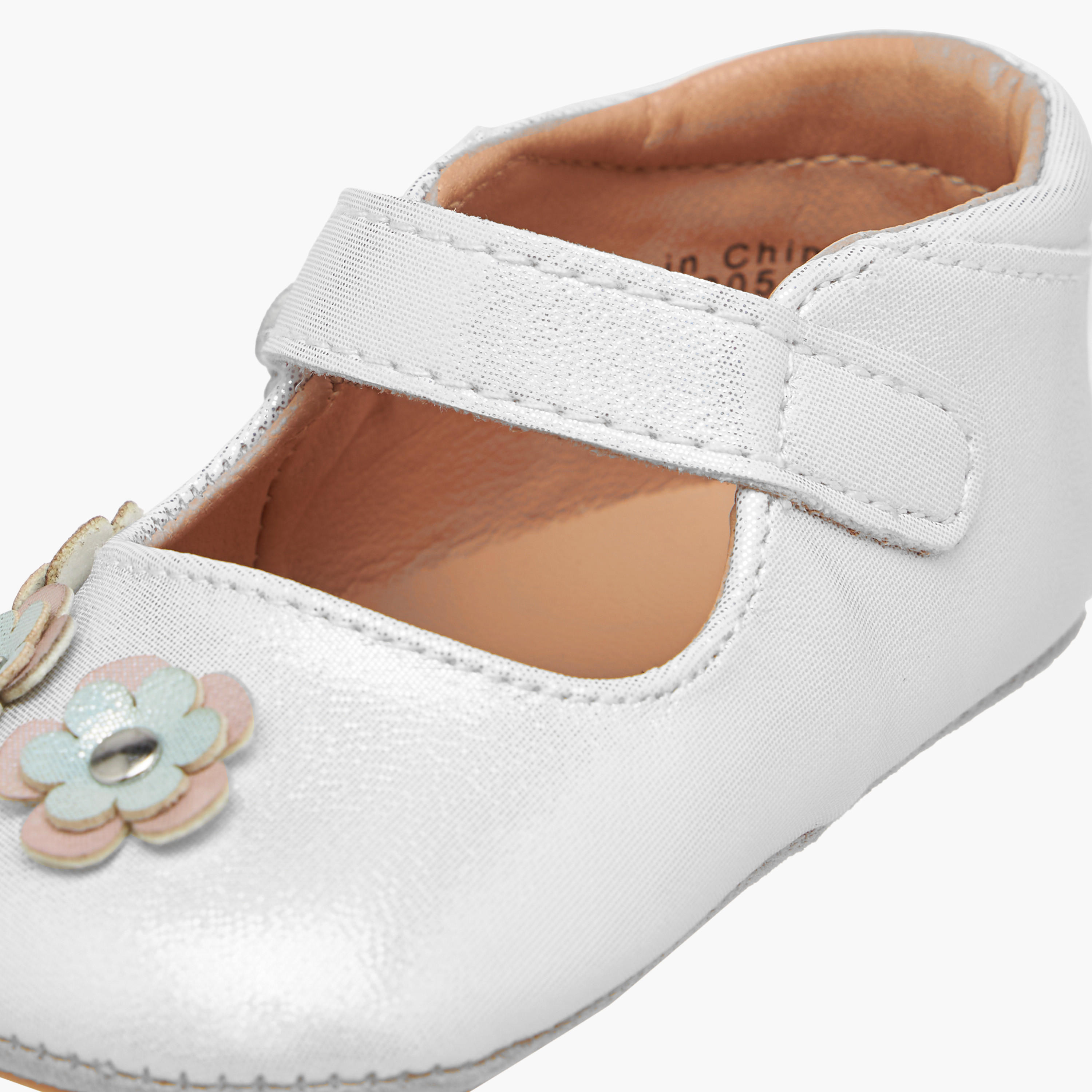 Barefeet Floral Accent Shoes with Hook and Loop Closure-baby-girls-shoes-closedshoes-image-4