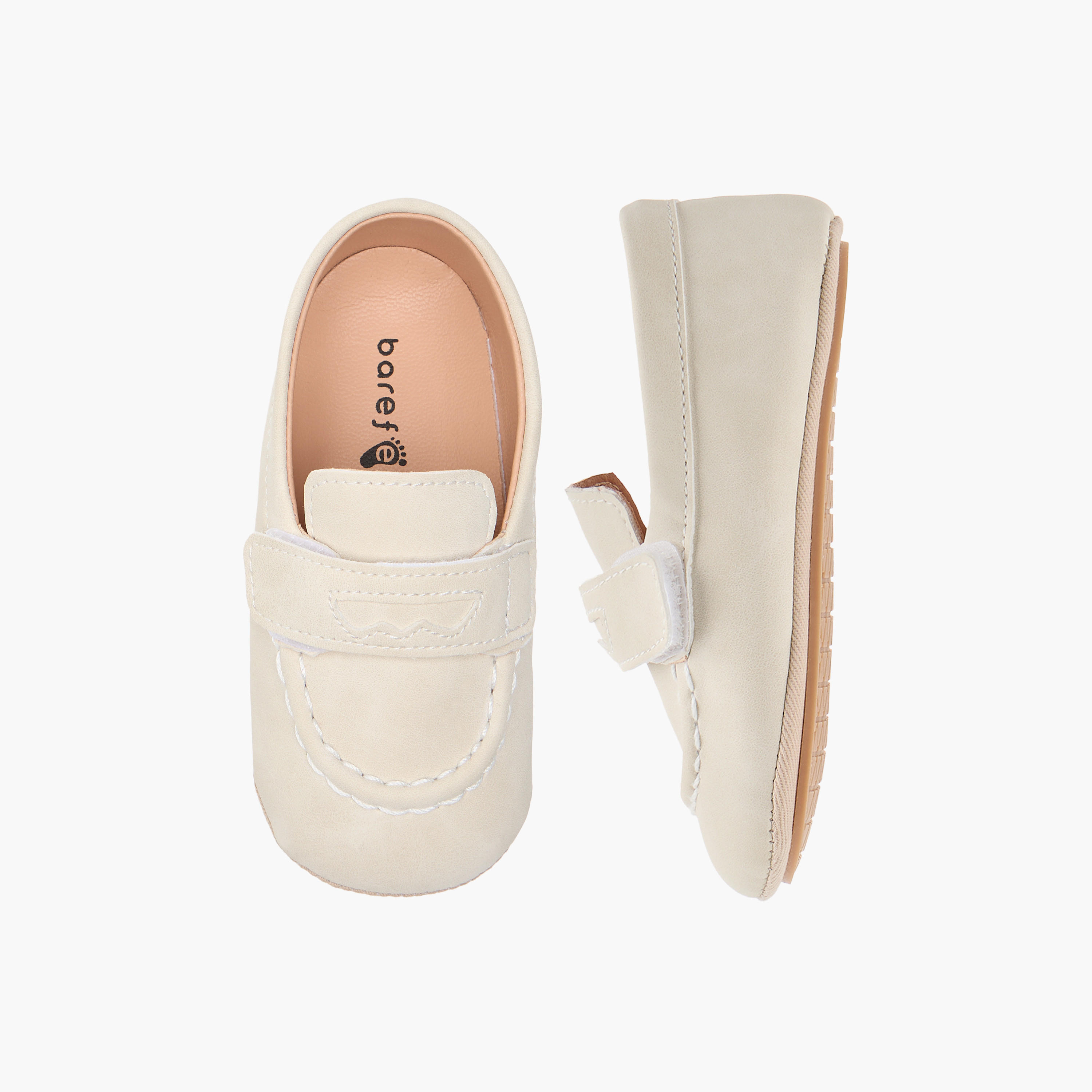 Barefeet Stitch Detail Shoes with Hook and Loop Closure-baby-boys-shoes-closedshoes-image-1