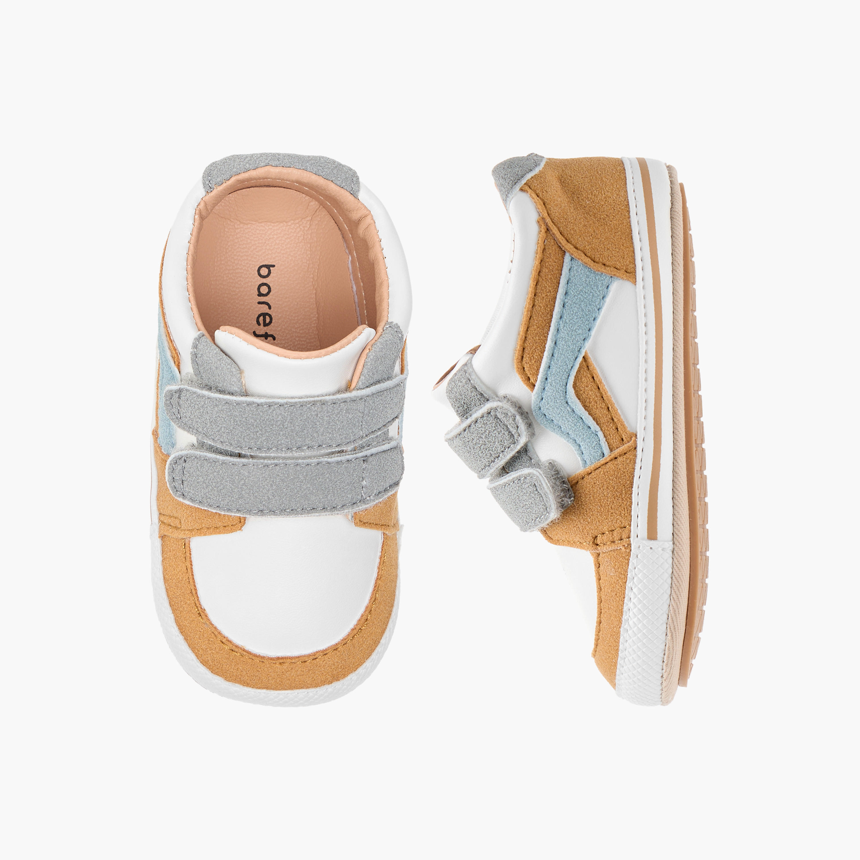 Barefeet Panelled Sneakers with Hook and Loop Closure-baby-boys-shoes-closedshoes-image-1