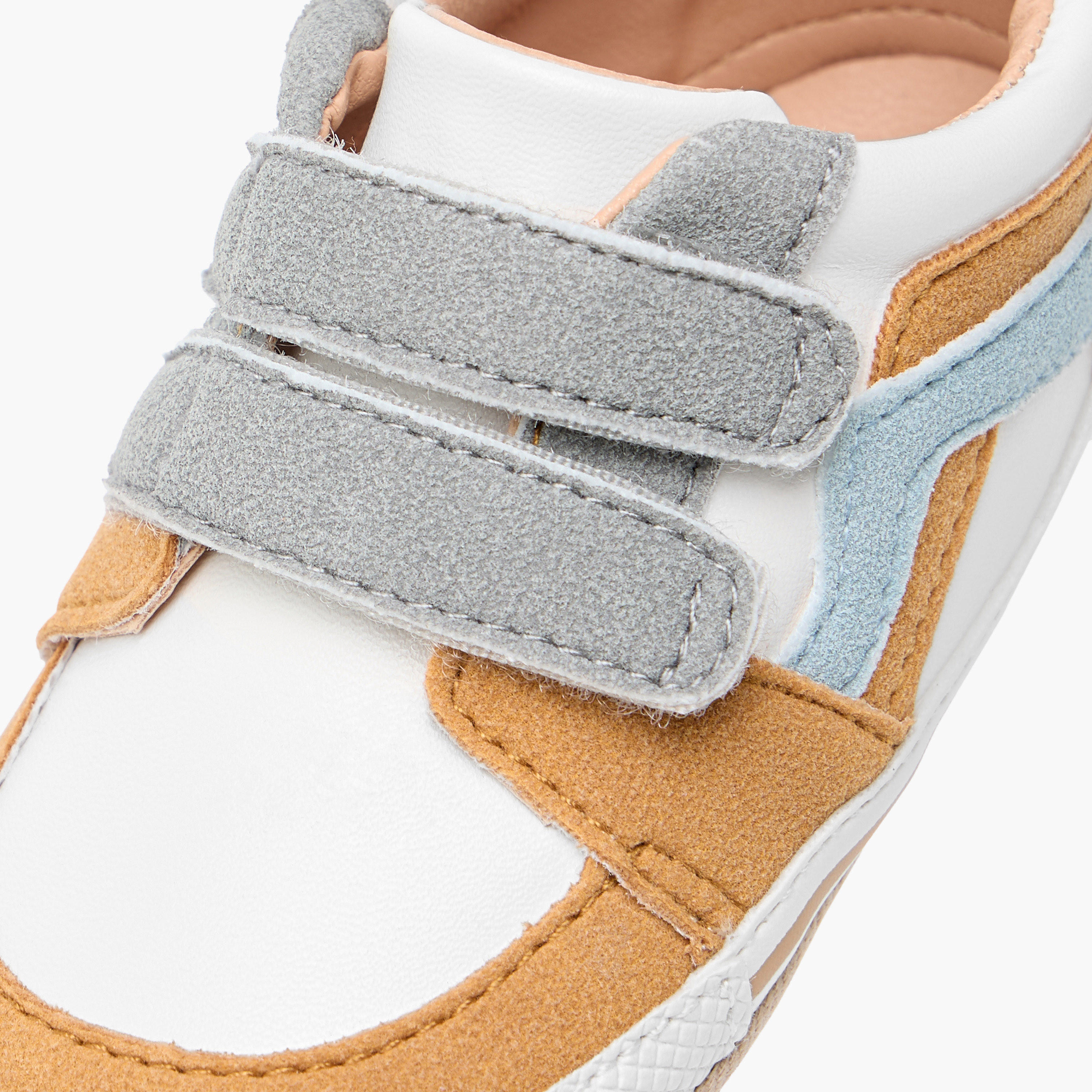 Barefeet Panelled Sneakers with Hook and Loop Closure-baby-boys-shoes-closedshoes-image-4