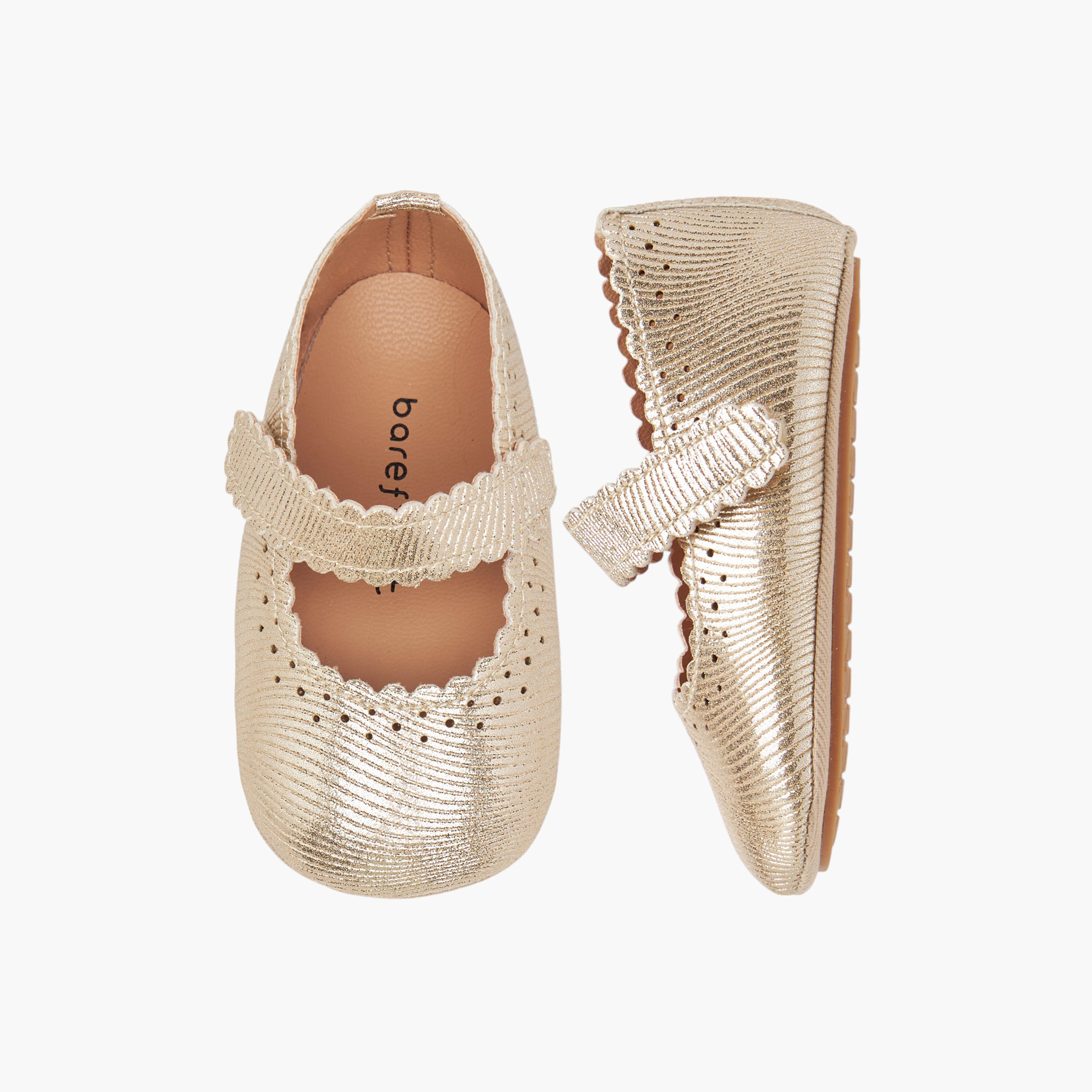 Barefeet Perforated Shoes with Hook and Loop Closure-baby-girls-shoes-closedshoes-image-1