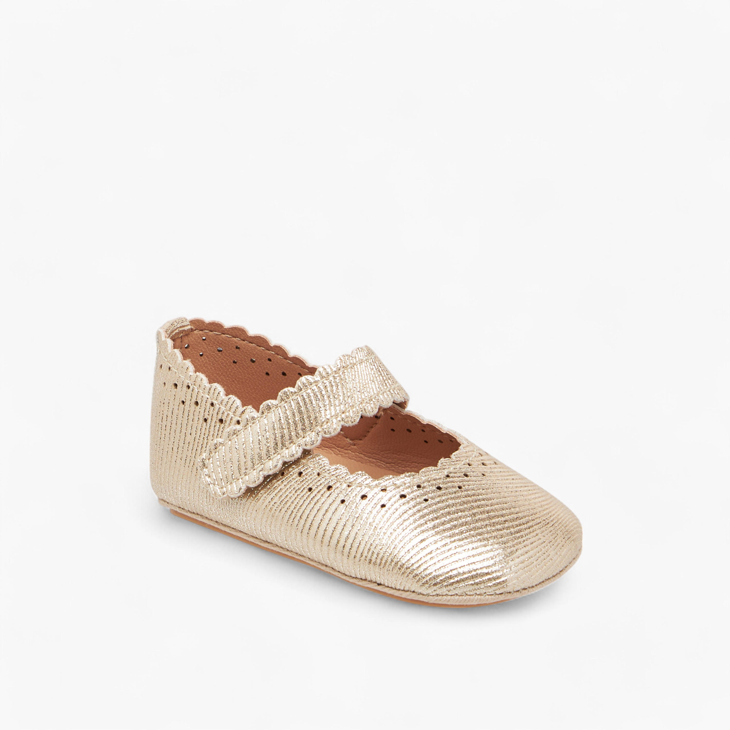 Barefeet Perforated Shoes with Hook and Loop Closure-baby-girls-shoes-closedshoes-image-2