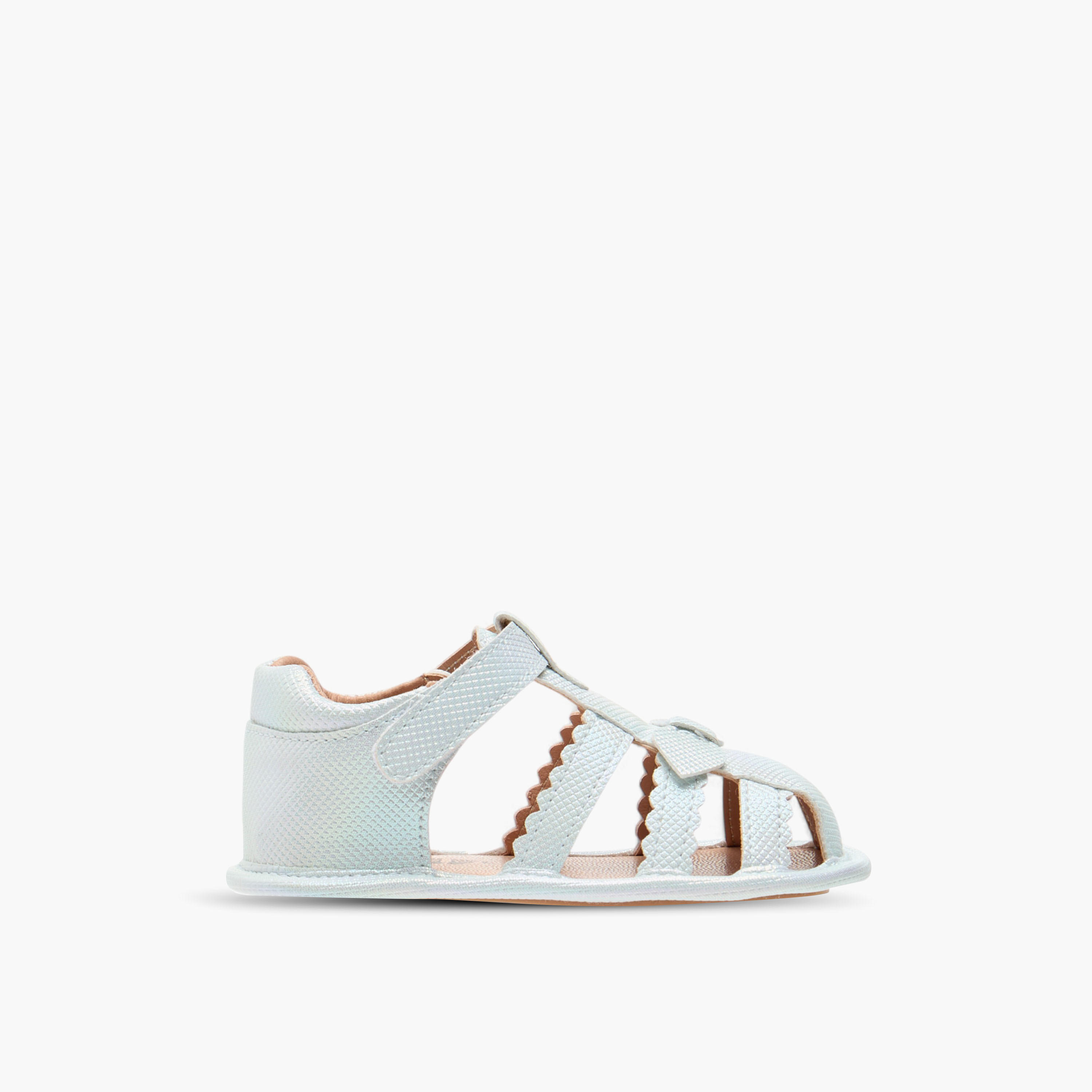 صندل بأحزمة بارزة الملمس وبشريط إغلاق لاصق من بيرفيت-baby-girls-shoes-sandals-image-3