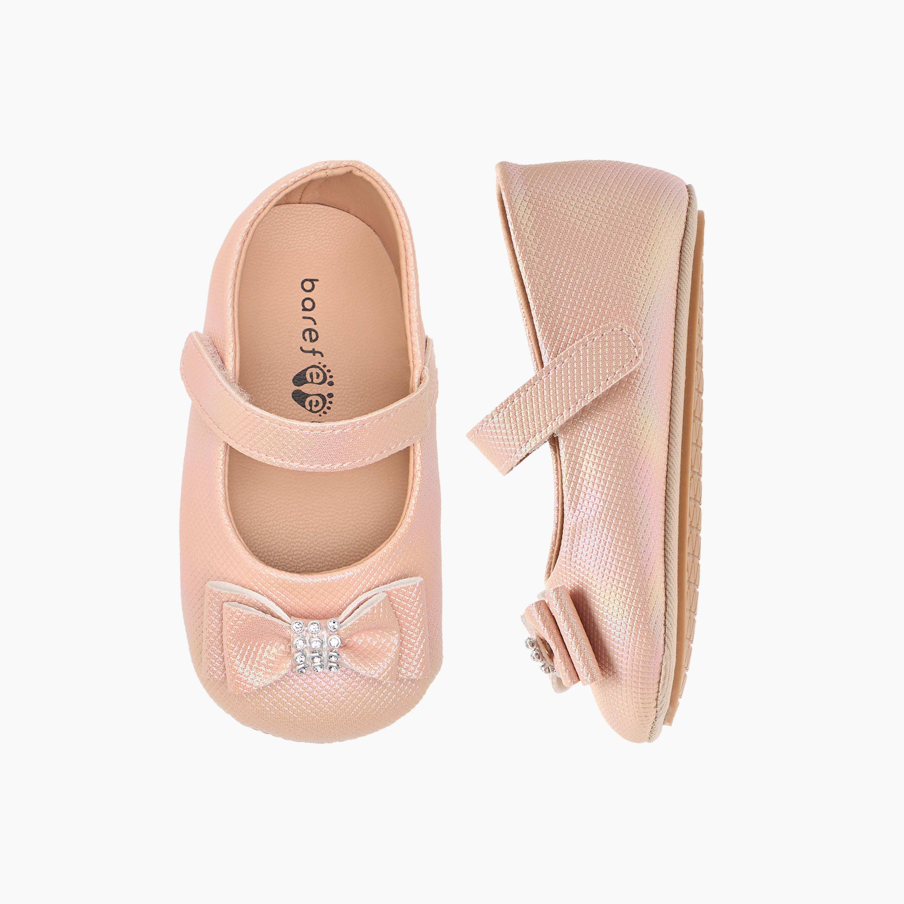 Barefeet Bow Accent Shoes with Hook and Loop Closure-baby-girls-shoes-closedshoes-image-6