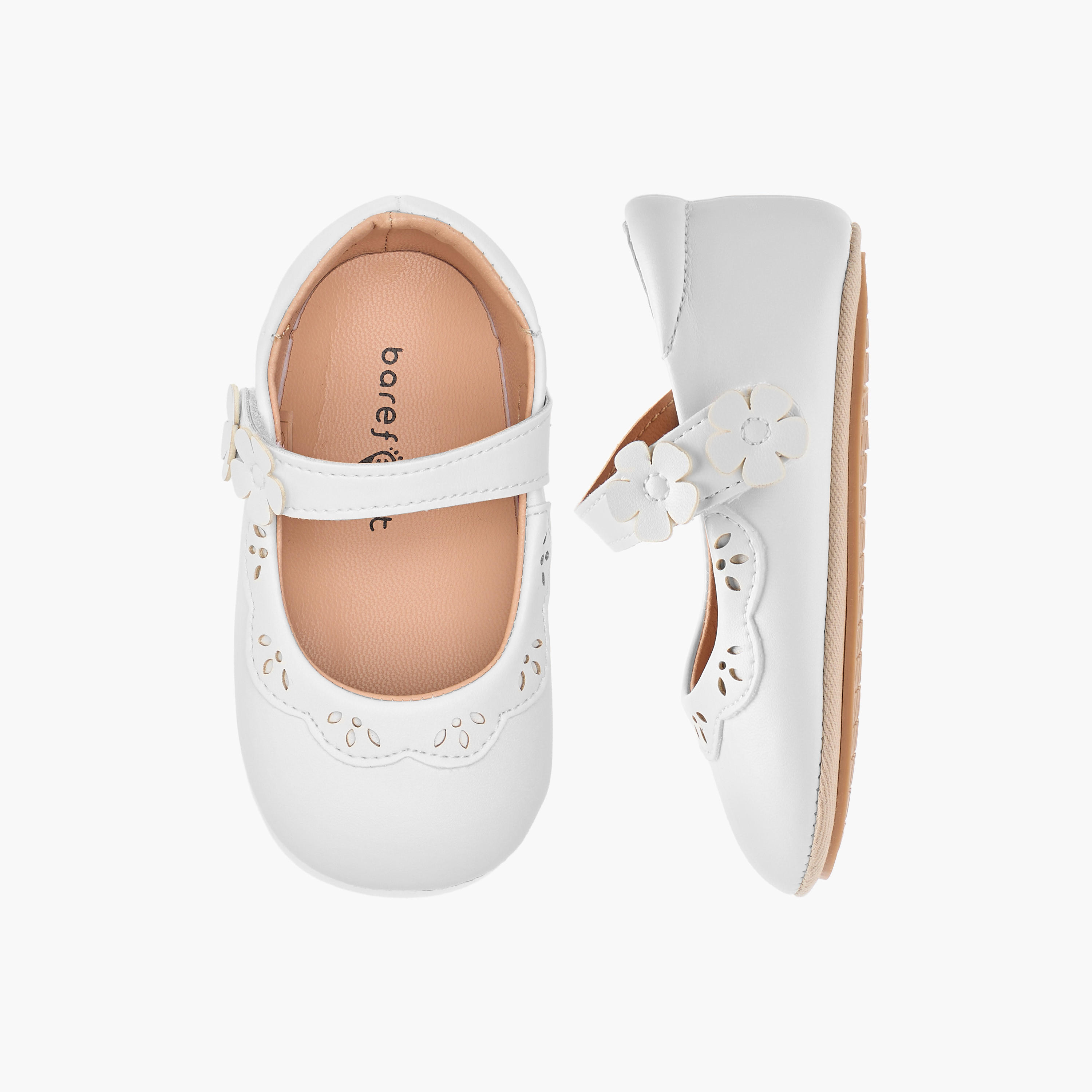 Barefeet Floral Applique Shoes with Hook and Loop Closure-baby-girls-shoes-closedshoes-image-1