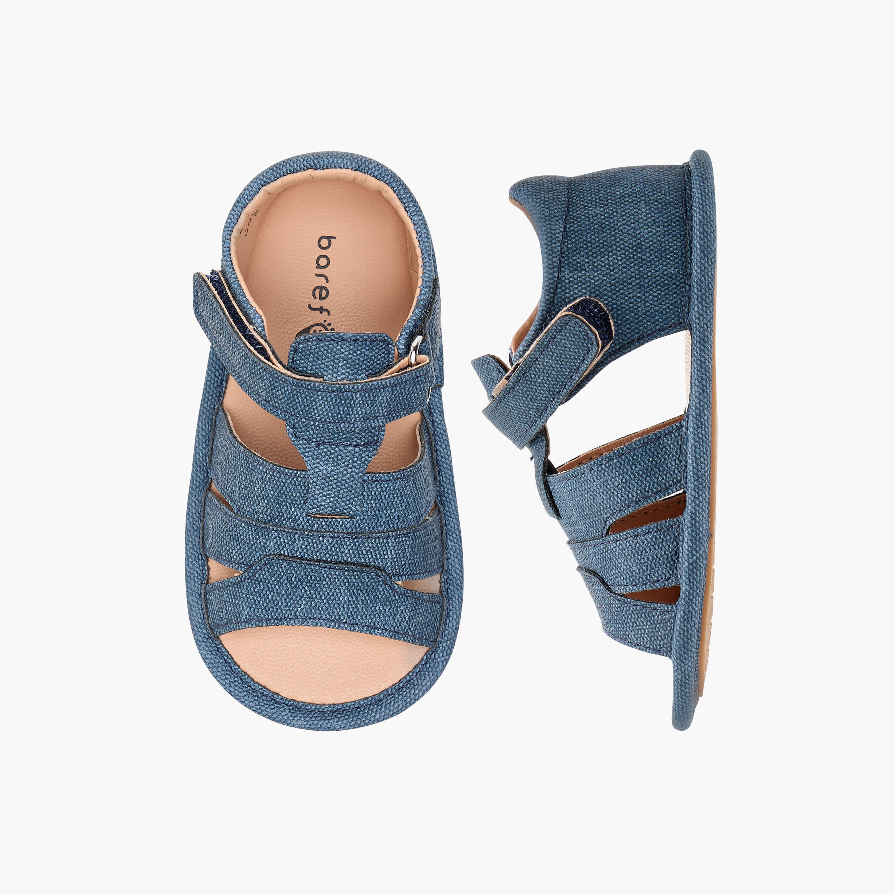 Barefeet Textured Strap Sandals with Hook and Loop Closure-baby-boys-shoes-sandals-image-1