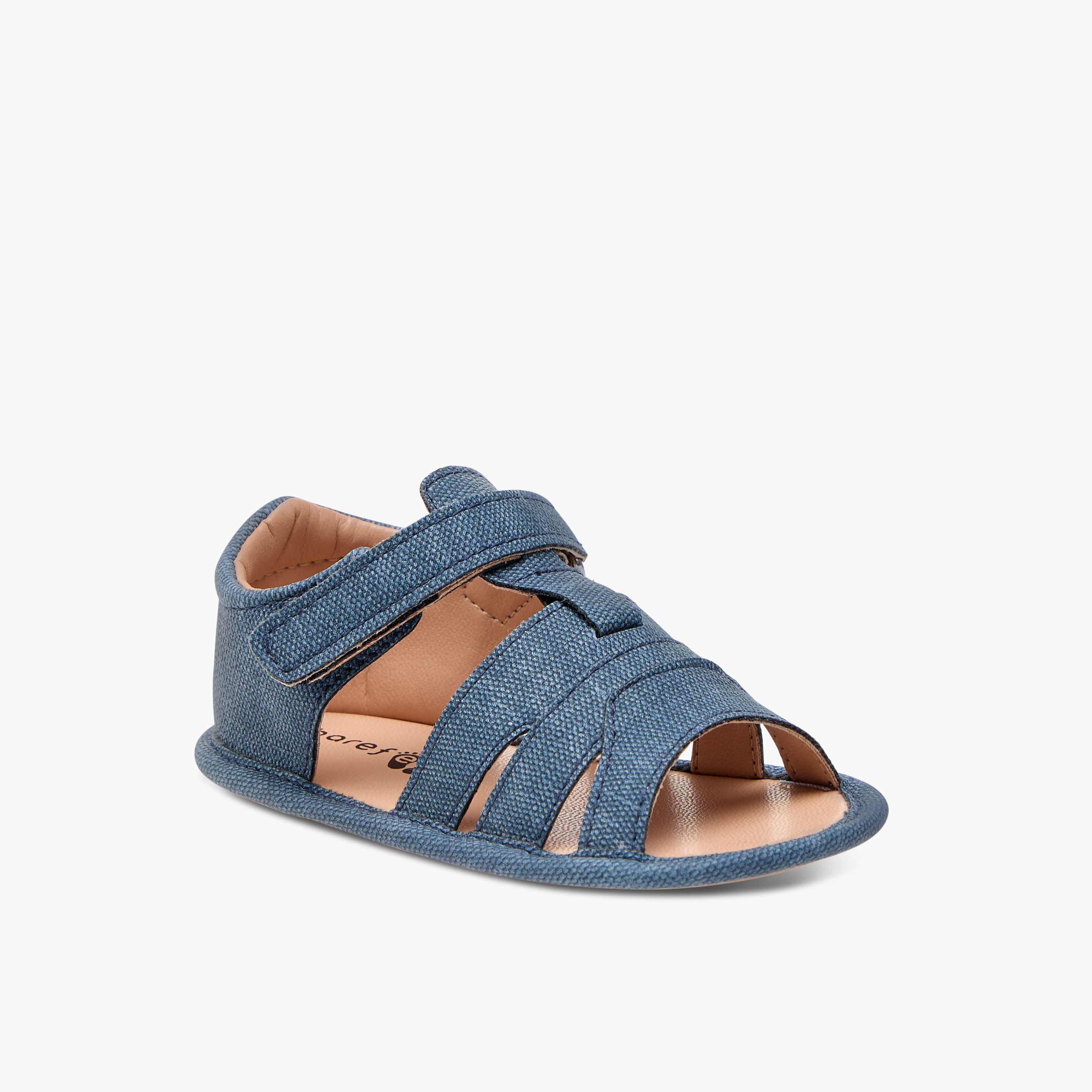 Barefeet Textured Strap Sandals with Hook and Loop Closure-baby-boys-shoes-sandals-image-2