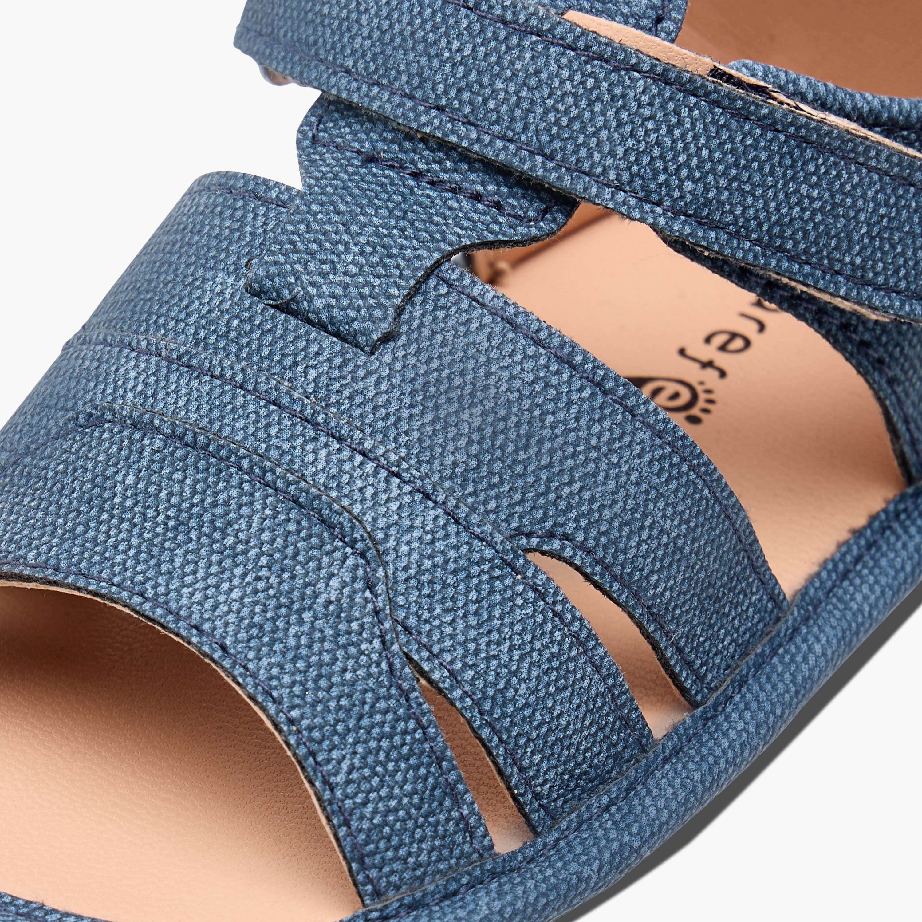 Barefeet Textured Strap Sandals with Hook and Loop Closure-baby-boys-shoes-sandals-image-4