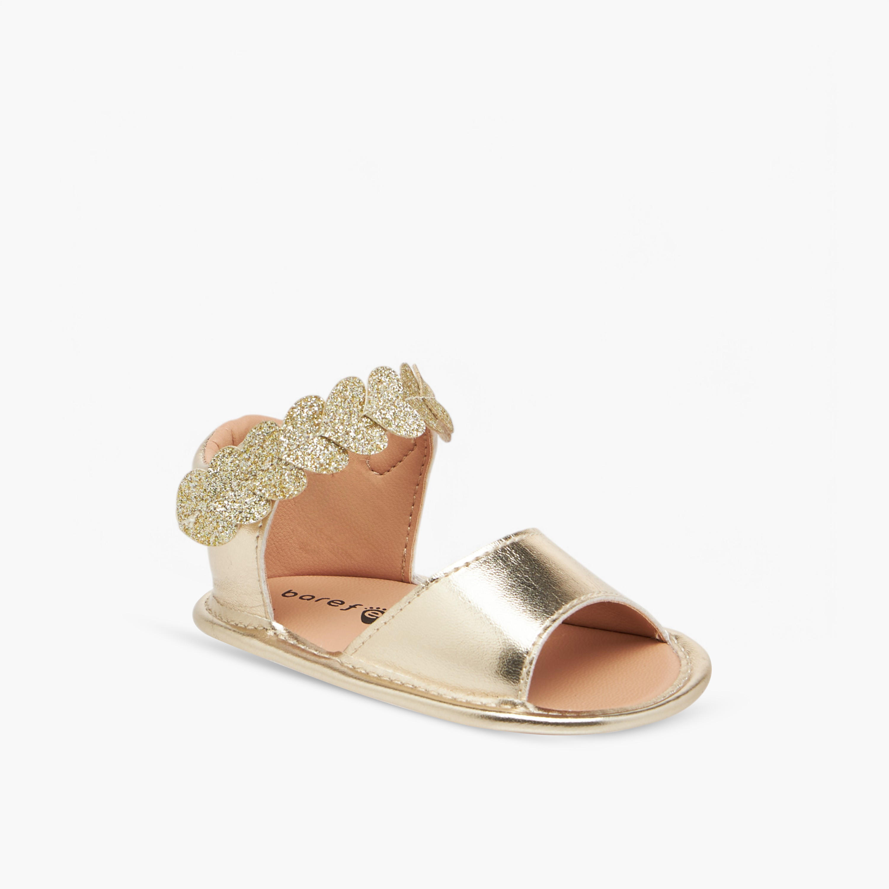 Barefeet Embellished Sandals with Hook and Loop Closure-baby-girls-shoes-sandals-image-2