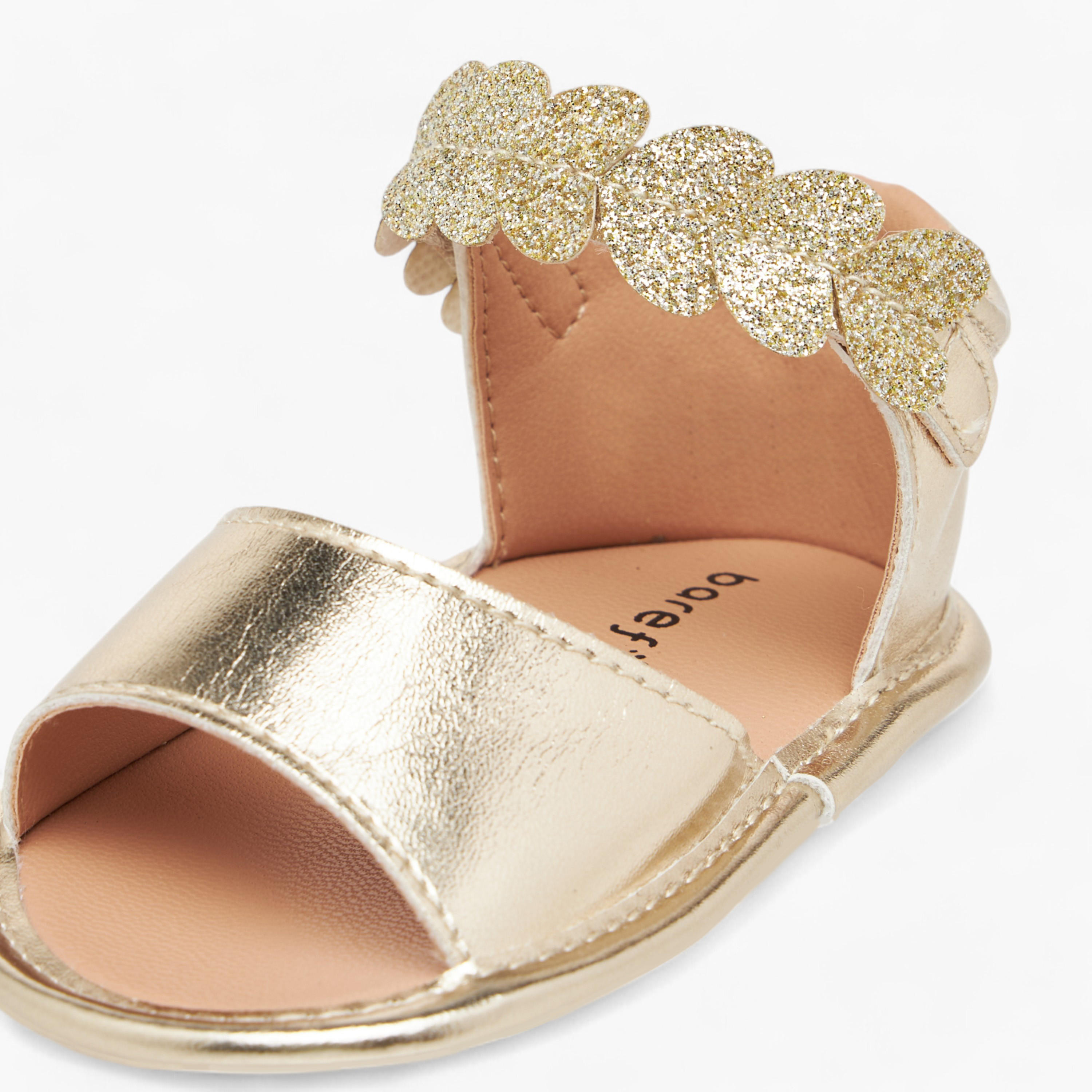 Barefeet Embellished Sandals with Hook and Loop Closure-baby-girls-shoes-sandals-image-4