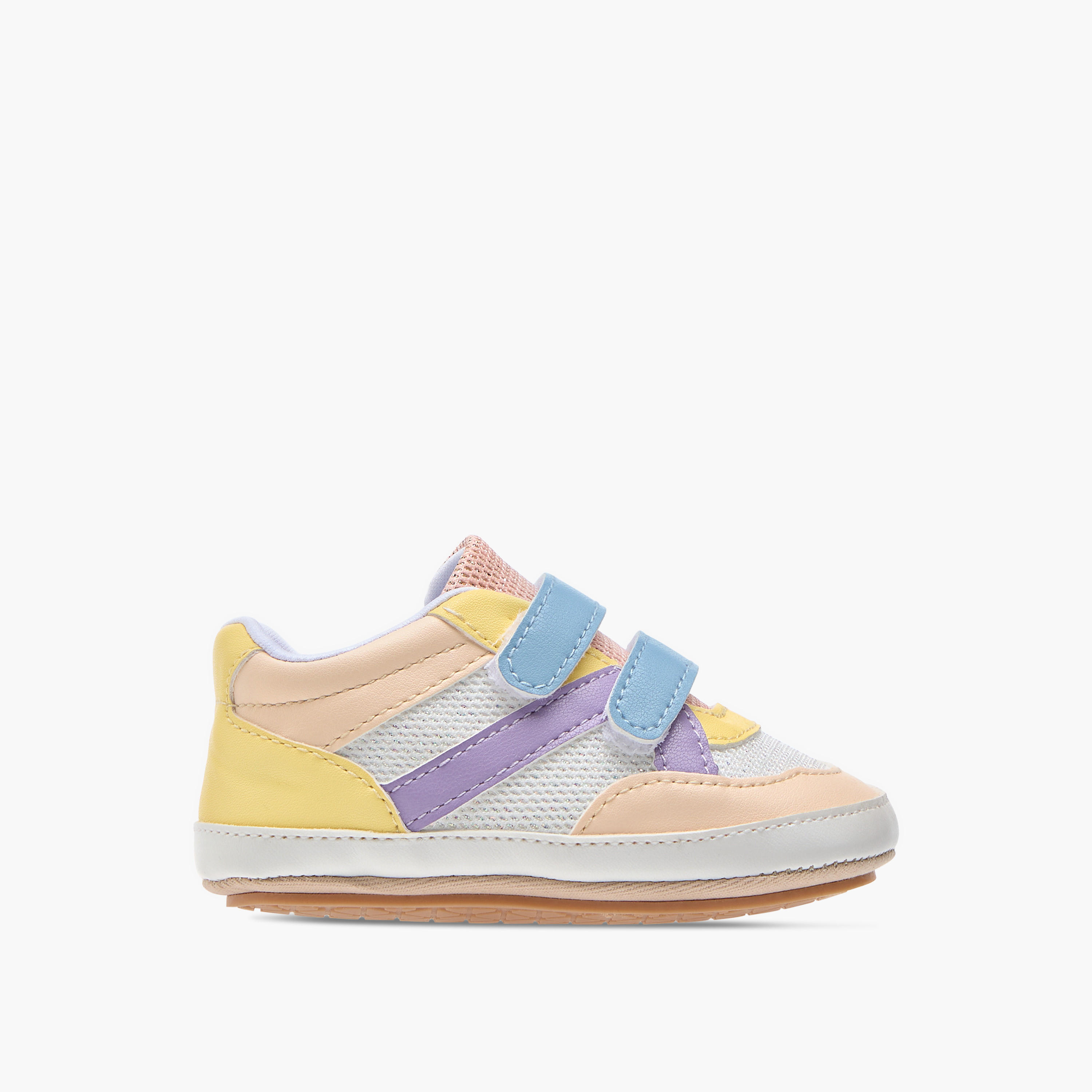 Barefeet Colourblock Shoes with Hook and Loop Closure-baby-girls-shoes-closedshoes-image-3