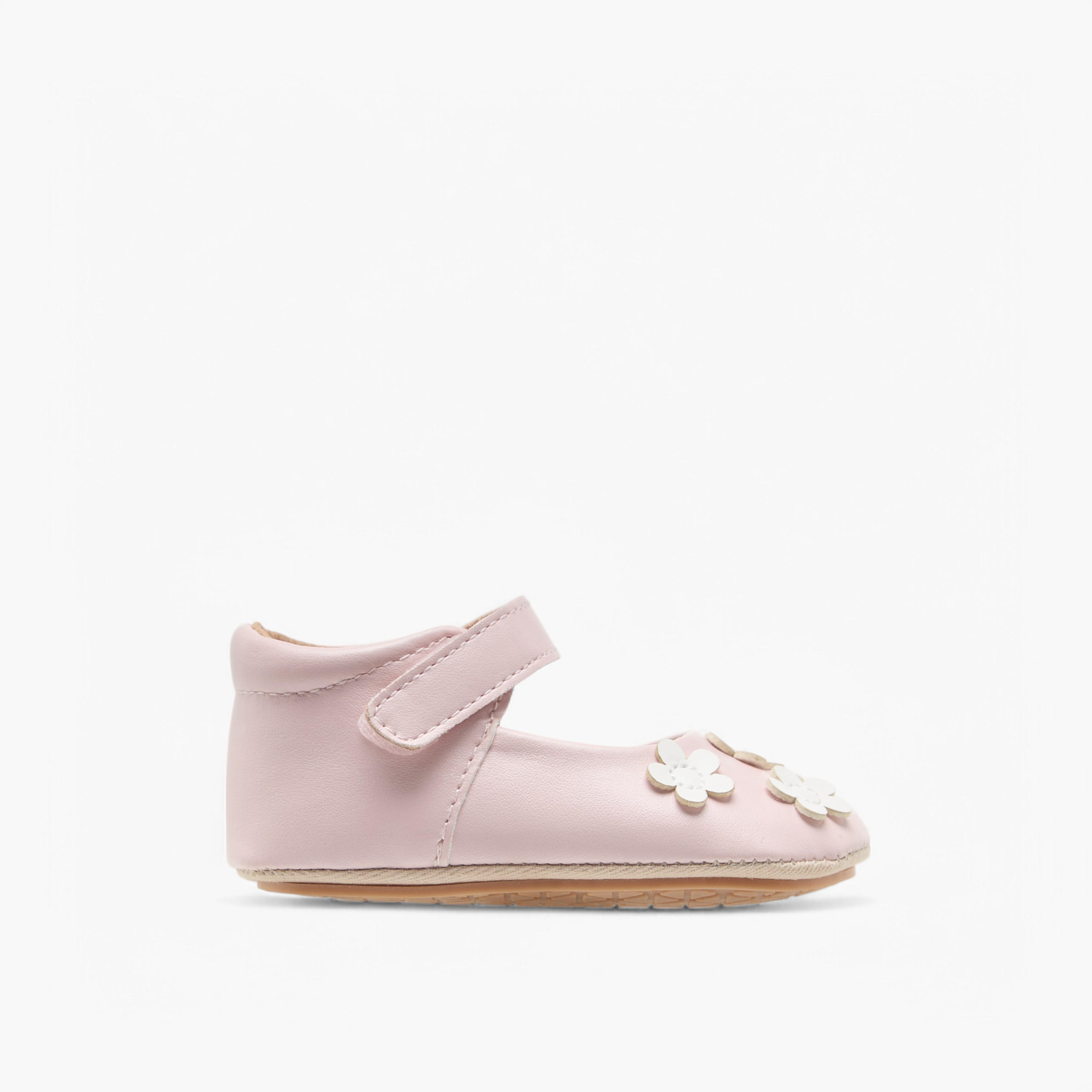 Barefeet Floral Accent Shoes with Hook and Loop Closure-baby-girls-shoes-closedshoes-image-3
