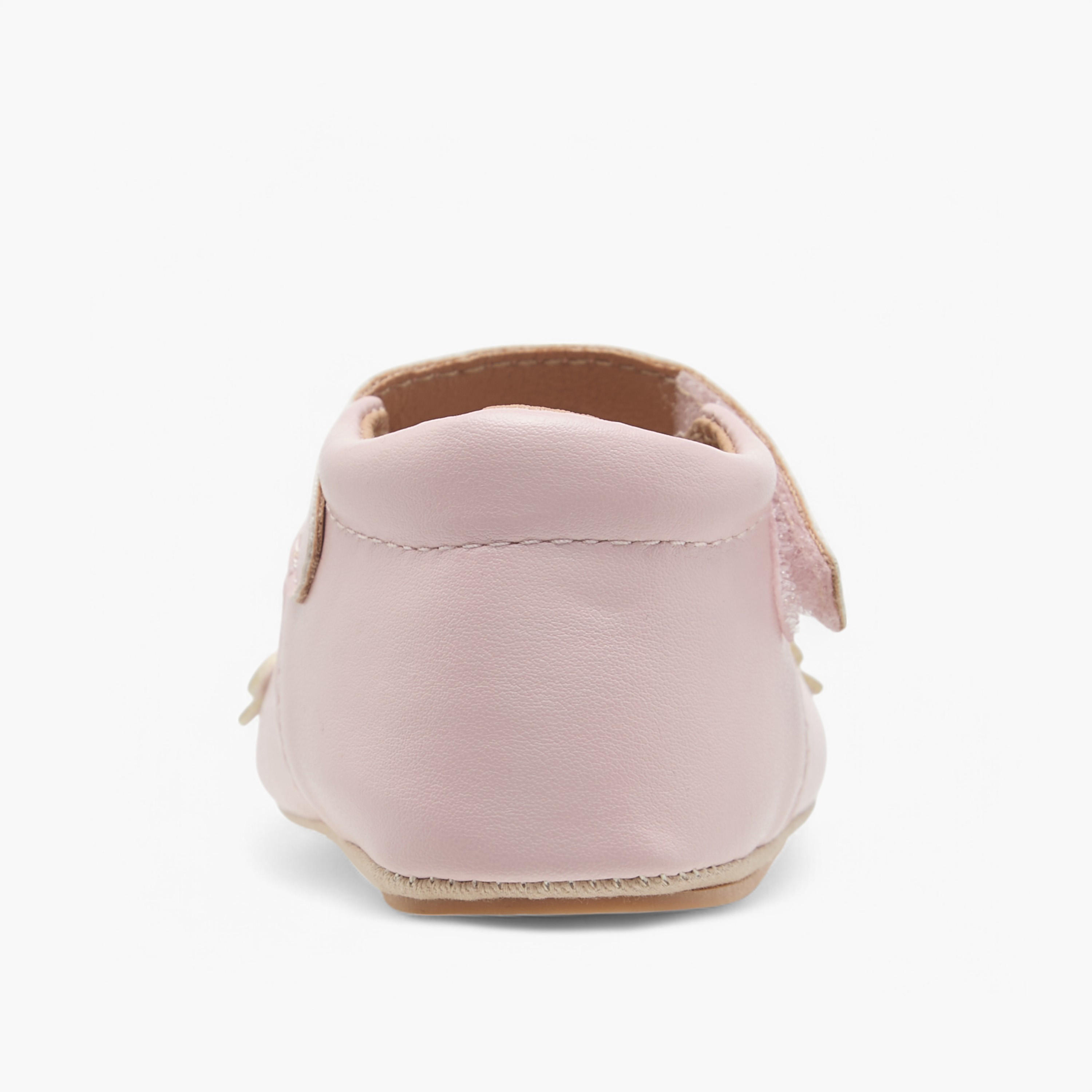 Barefeet Floral Accent Shoes with Hook and Loop Closure-baby-girls-shoes-closedshoes-image-5
