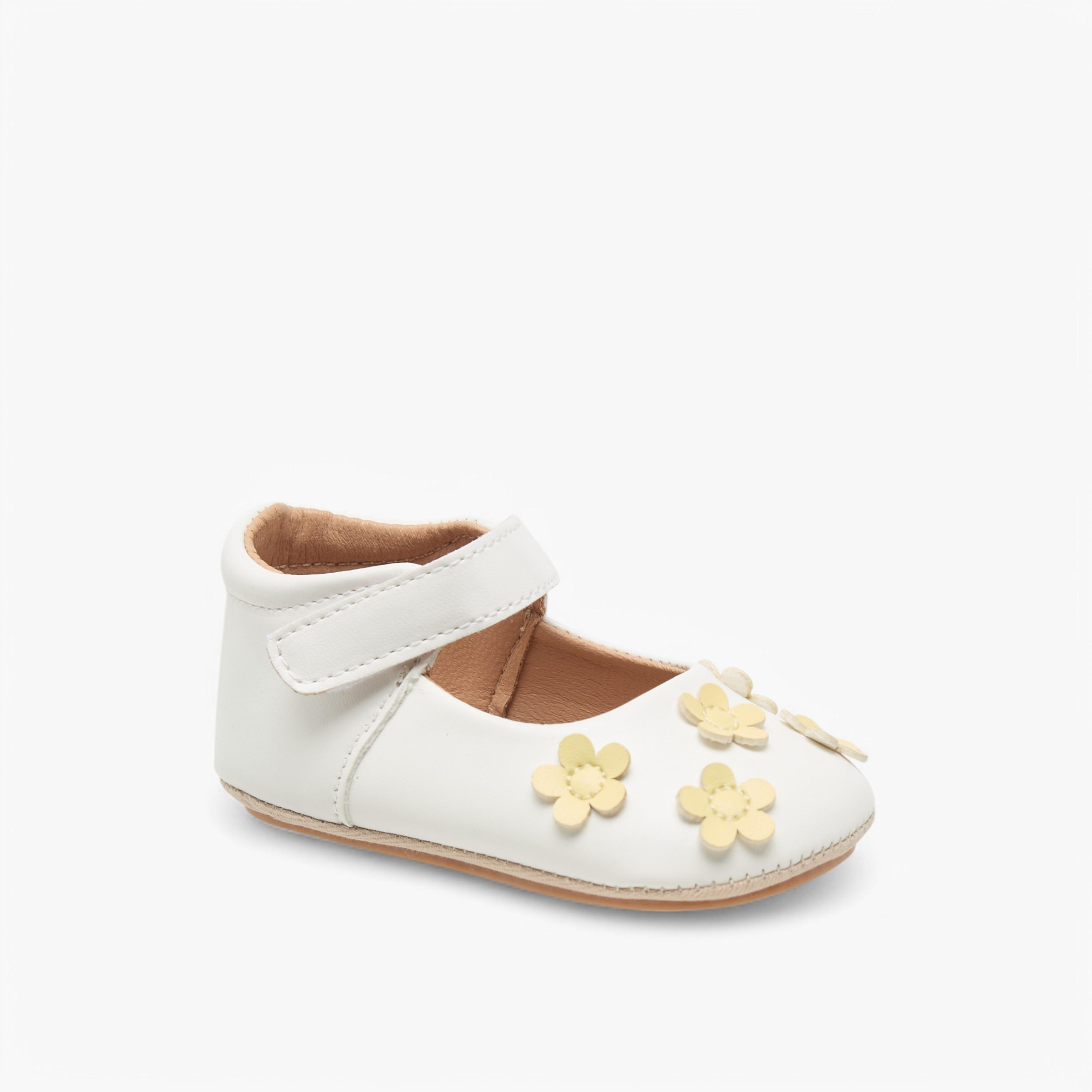 Barefeet Floral Accent Shoes with Hook and Loop Closure-baby-girls-shoes-closedshoes-image-2