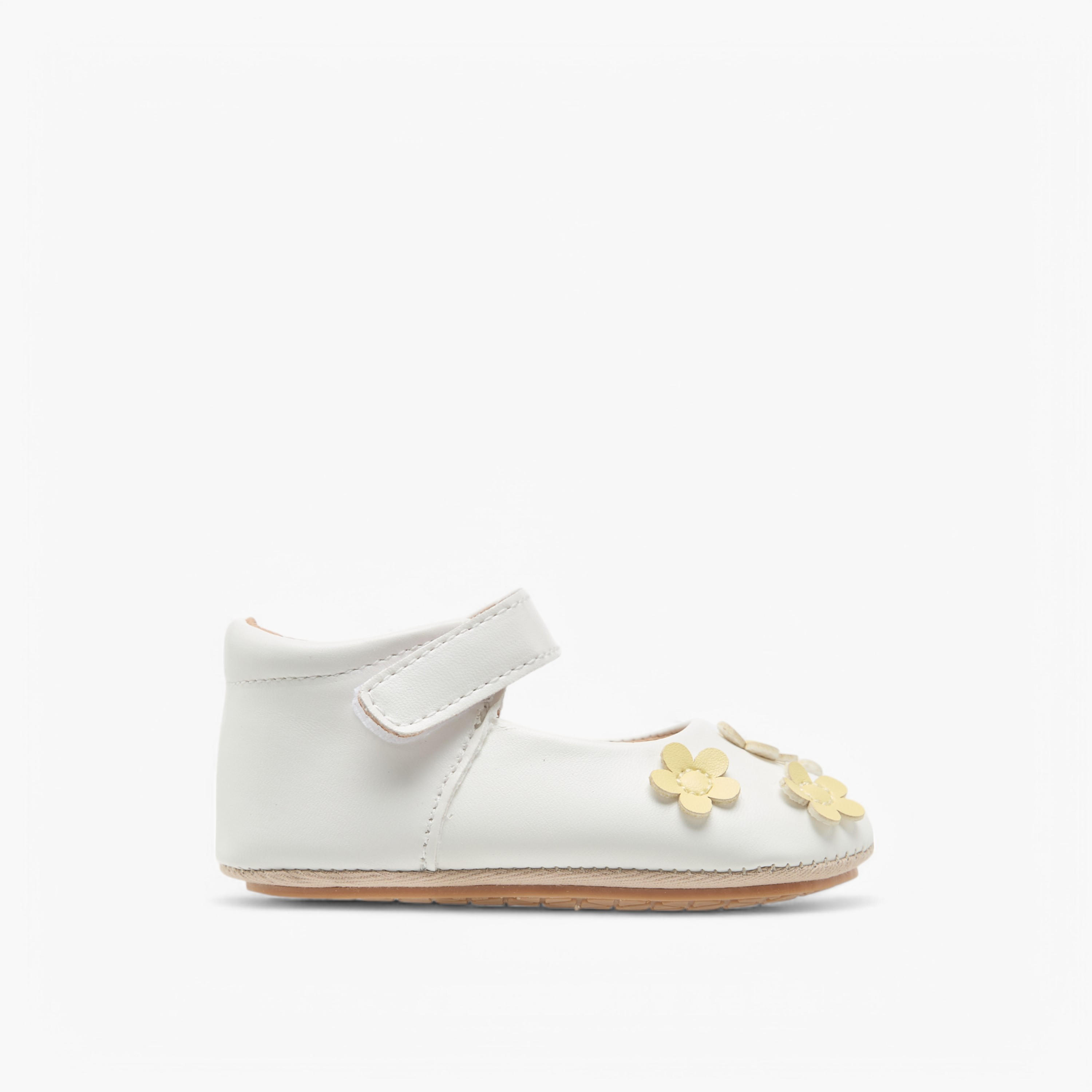 Barefeet Floral Accent Shoes with Hook and Loop Closure-baby-girls-shoes-closedshoes-image-3