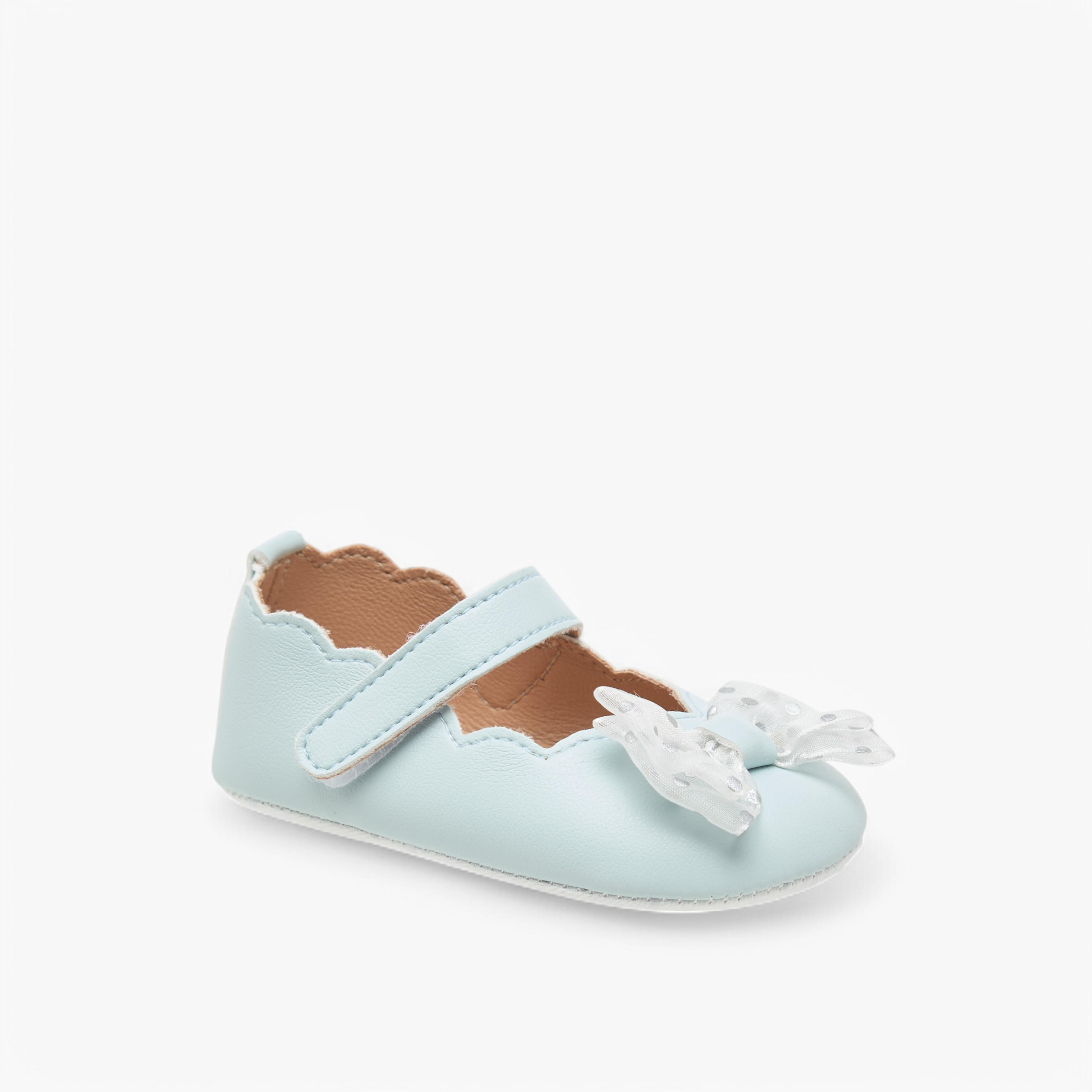 Barefeet Bow Accent Shoes with Hook and Loop Closure-baby-girls-shoes-closedshoes-image-2