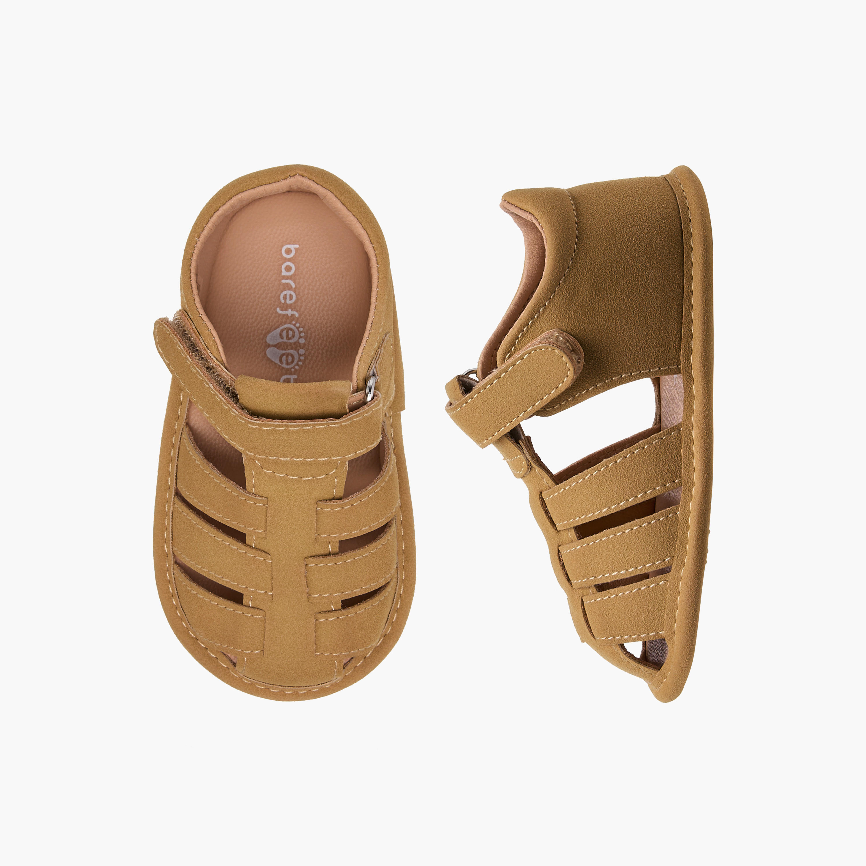 Barefeet Solid Booties with Hook and Loop Closure-baby-boys-shoes-booties-image-1