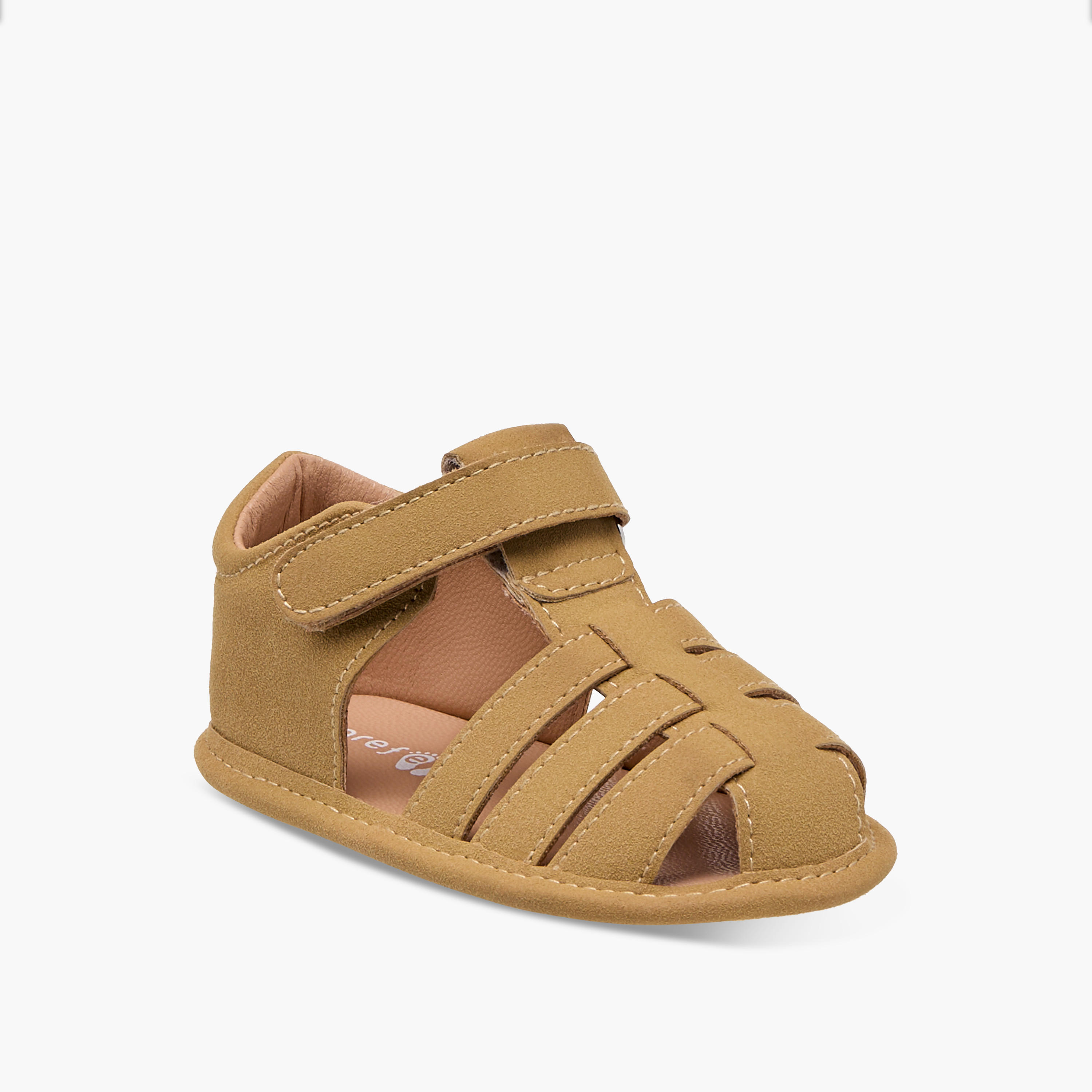 Barefeet Solid Booties with Hook and Loop Closure-baby-boys-shoes-booties-image-2