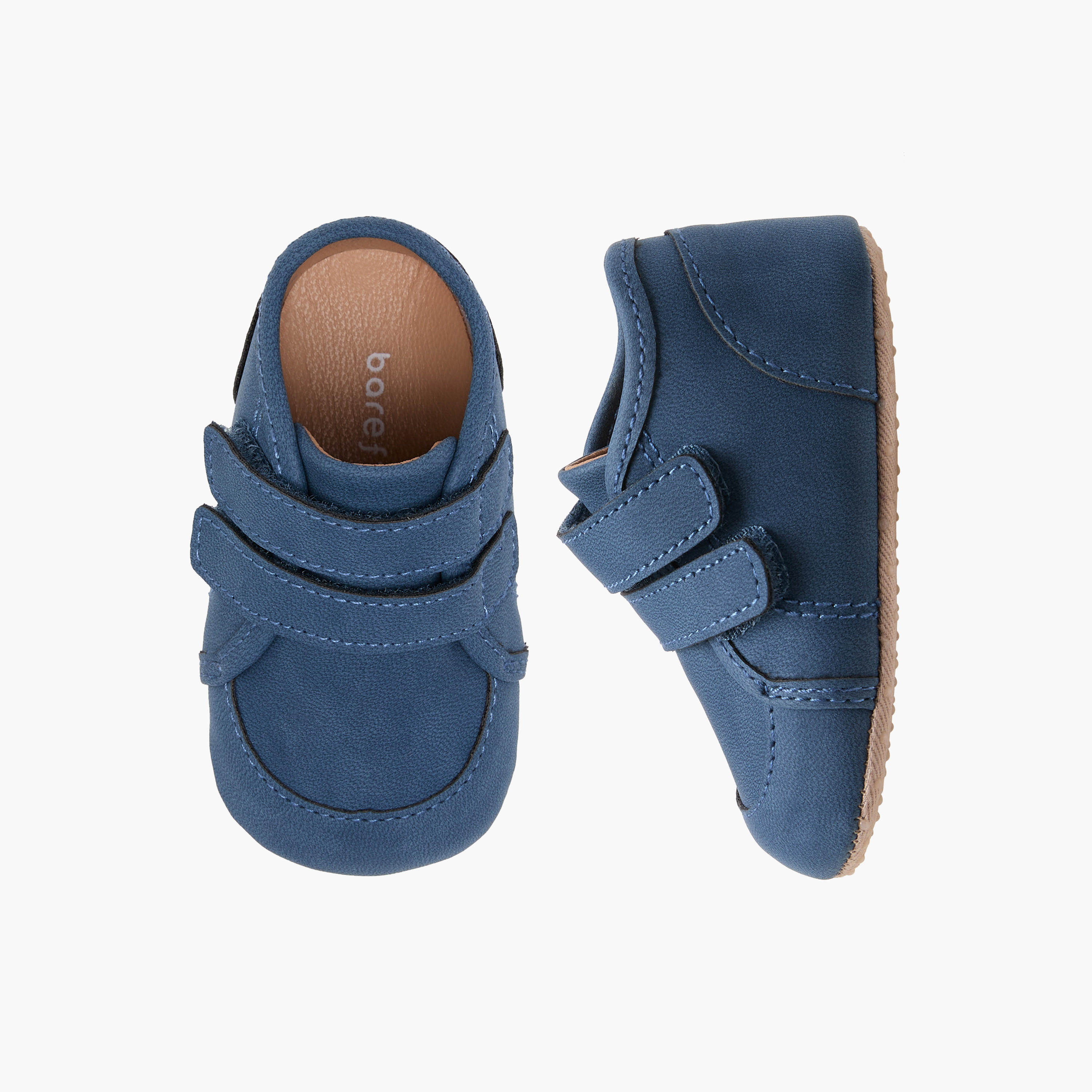 Barefeet Solid Booties with Hook and Loop Closure-baby-boys-shoes-booties-image-1