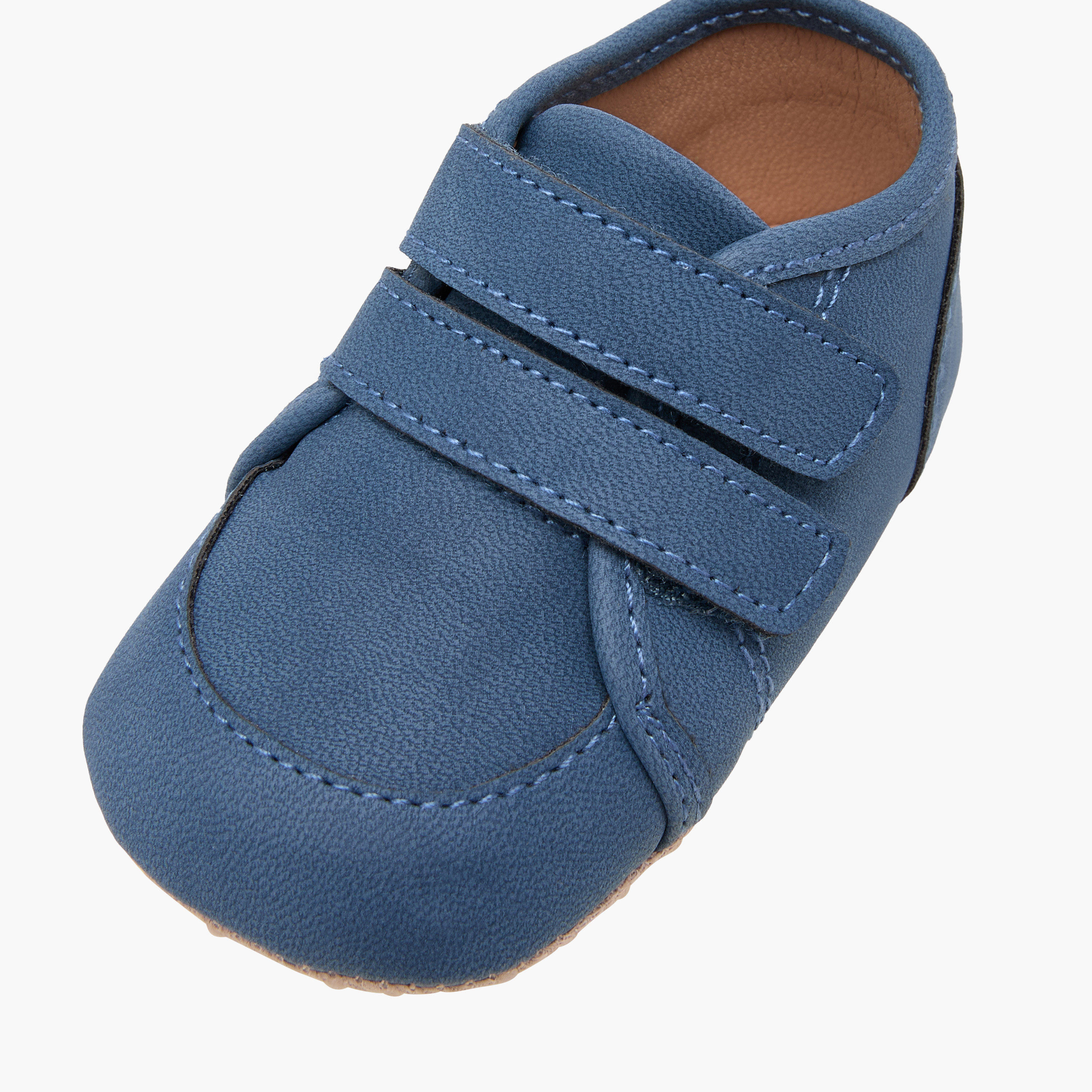Barefeet Solid Booties with Hook and Loop Closure-baby-boys-shoes-booties-image-4