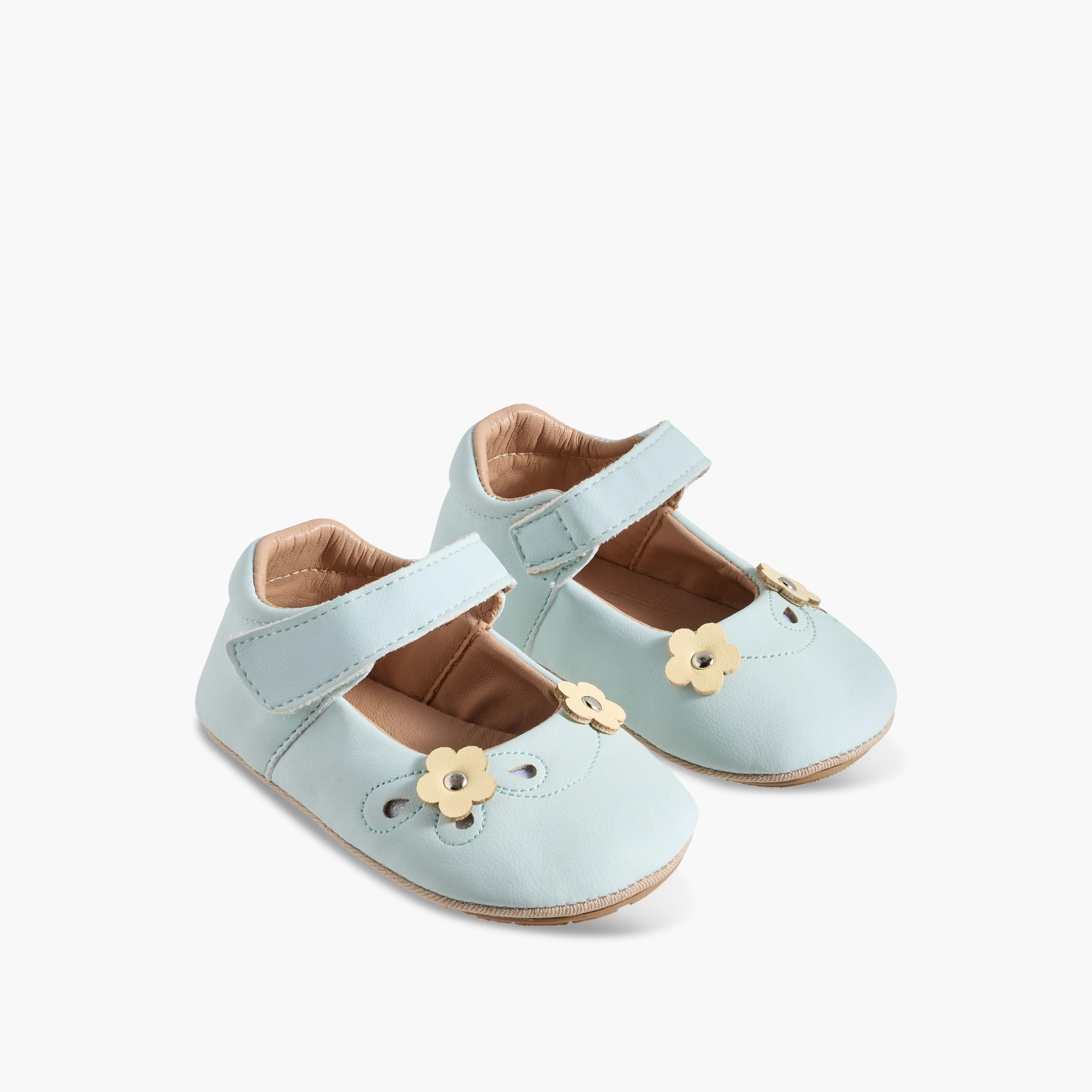 Barefeet Mary Jane Shoes with Hook & Loop Closure-baby-girls-shoes-booties-image-1