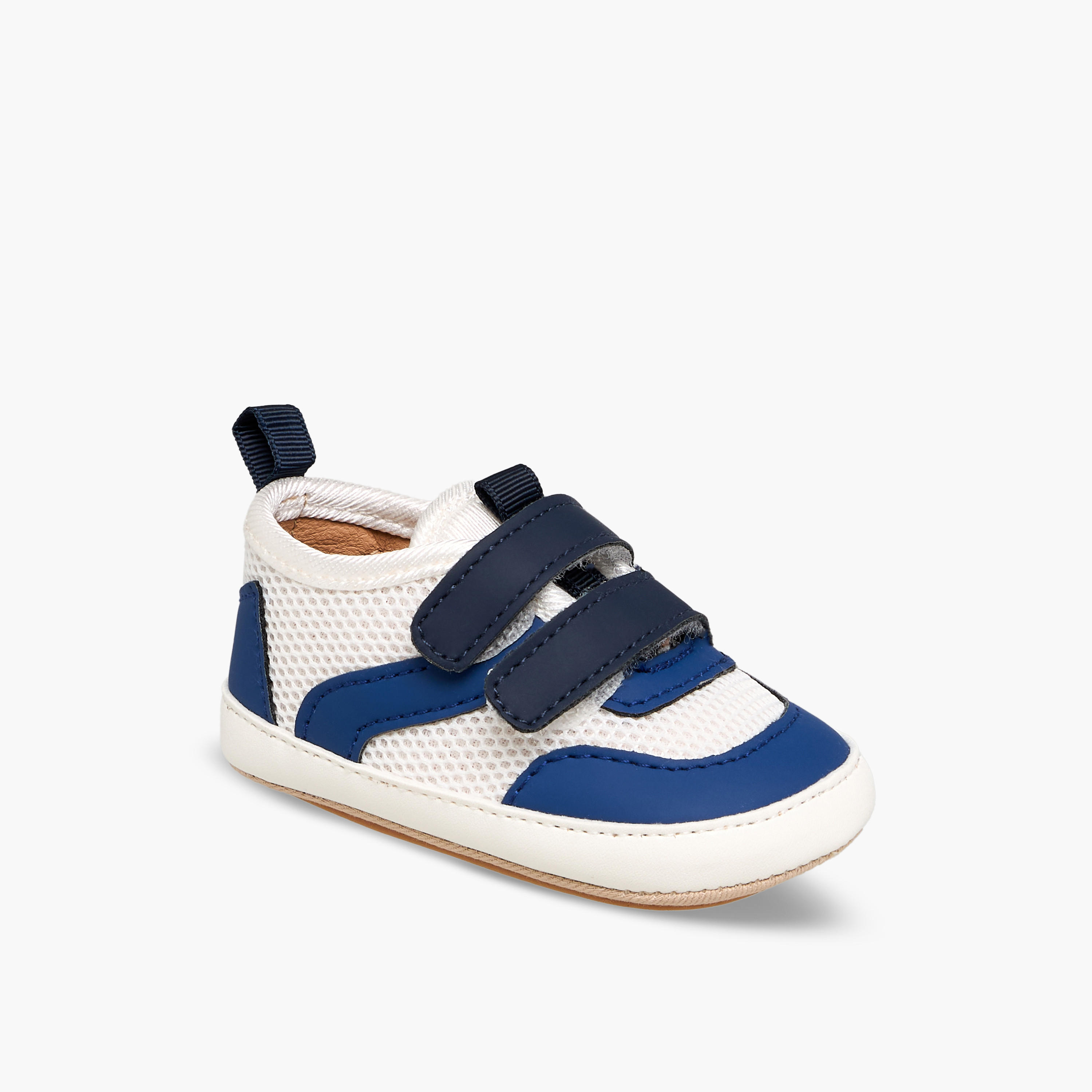 Barefeet Booties with Hook & Loop Closure, Panel Detail-baby-boys-shoes-booties-image-2