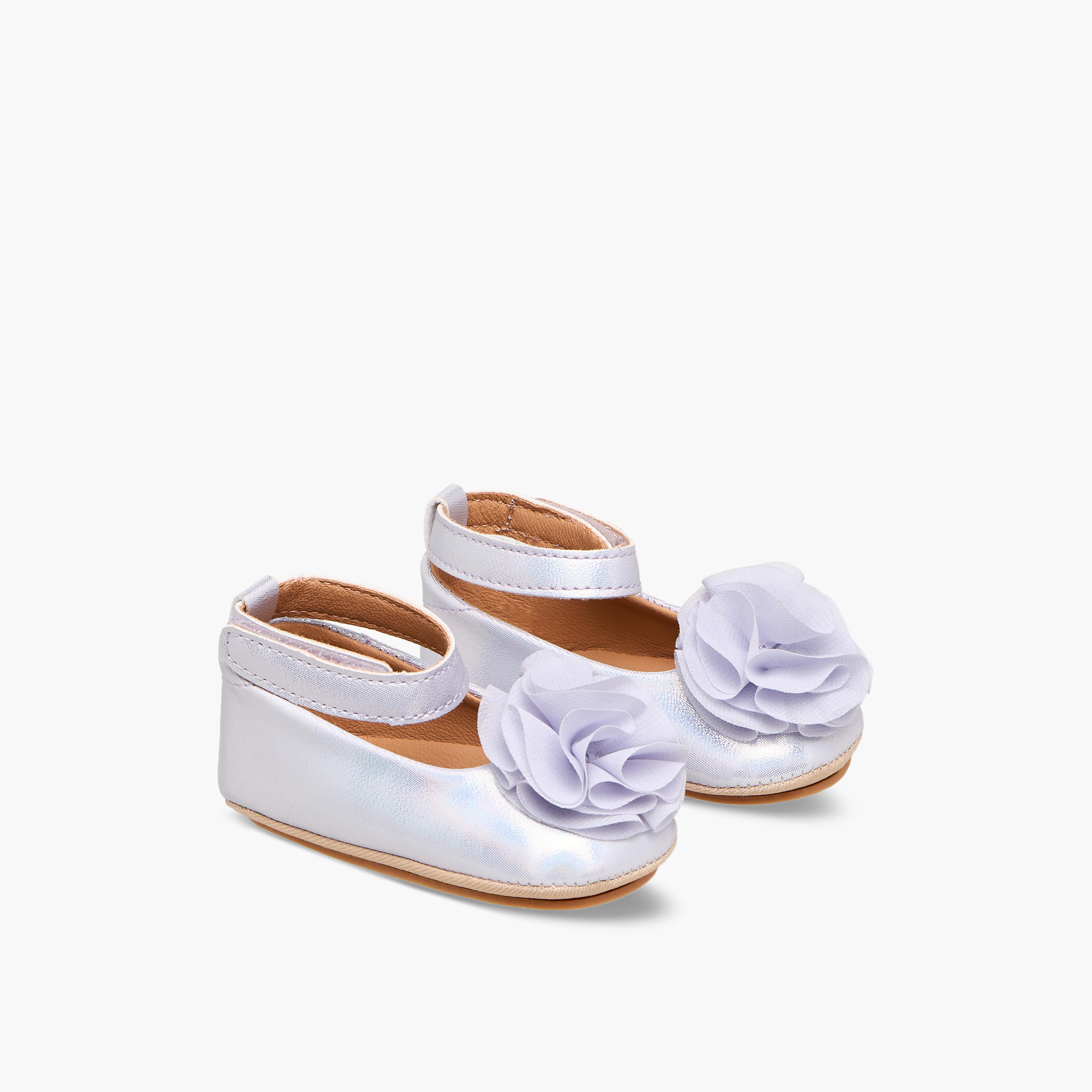Barefeet Ballerina Shoes with Floral Accent-baby-girls-shoes-booties-image-1