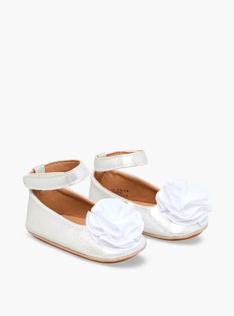 Barefeet Ballerina Shoes with Floral Accent-baby-girls-shoes-booties-image-1