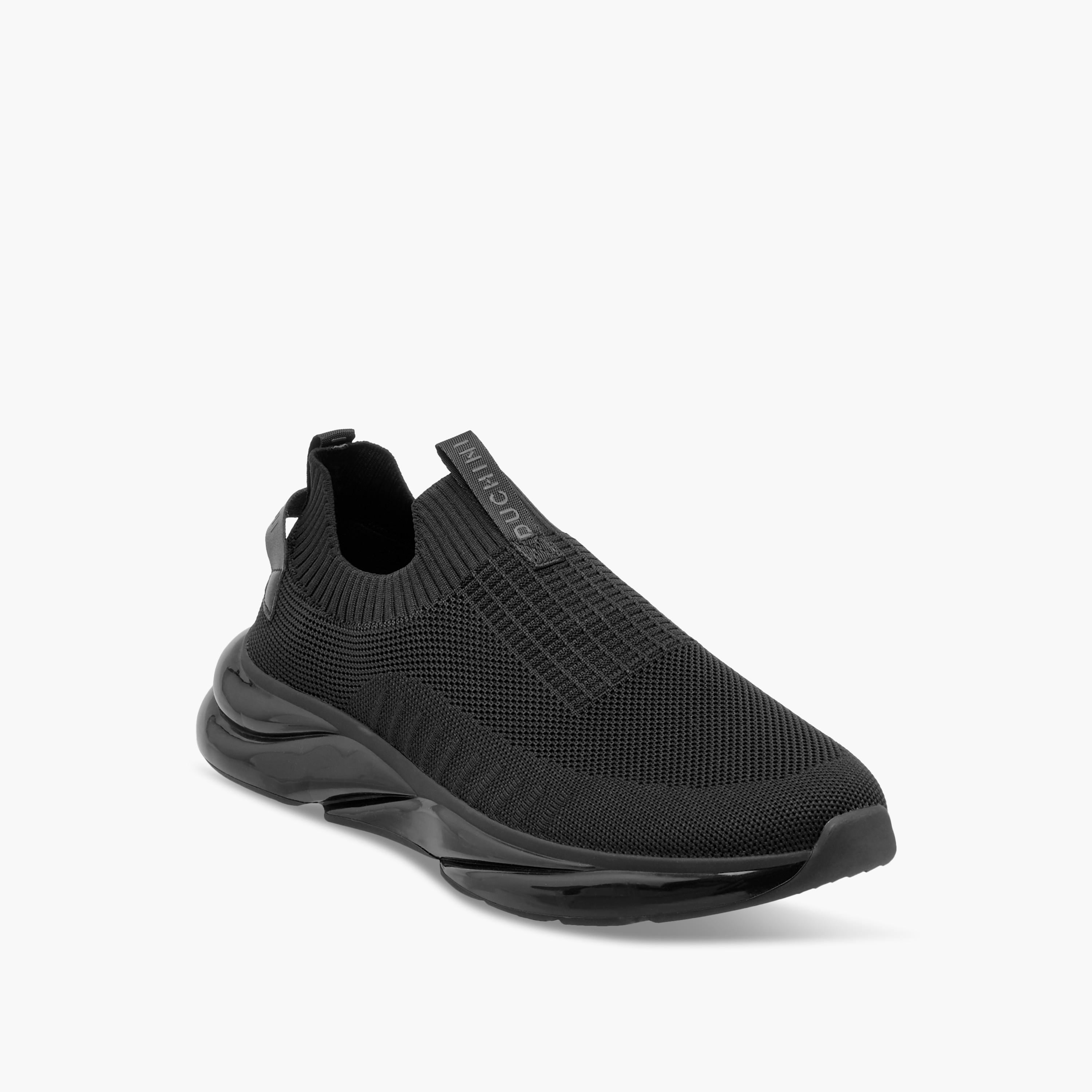 Duchini Men's Textured Slip-On Sneakers with Pull Tab-men-shoes-sneakers-image-2