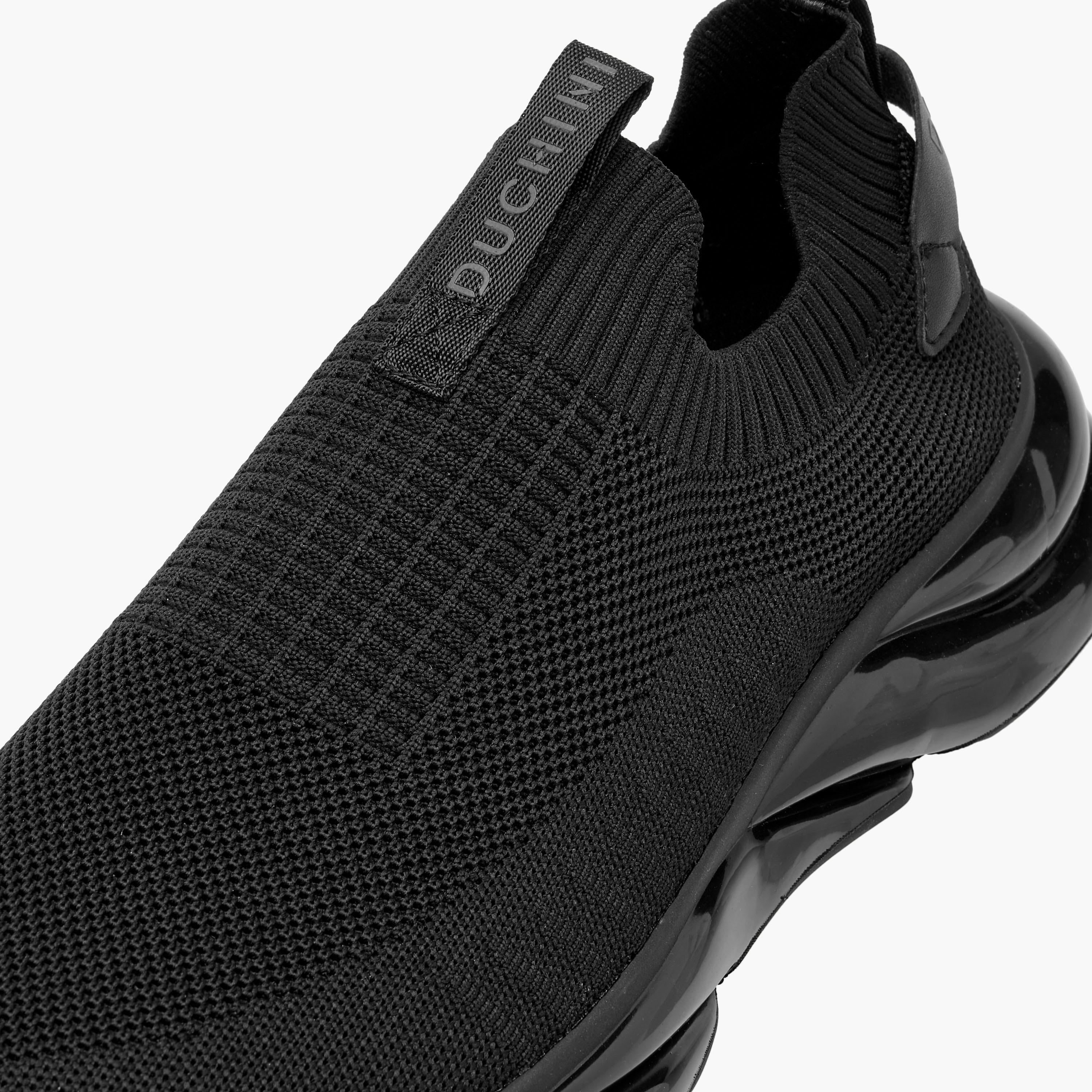 Duchini Men's Textured Slip-On Sneakers with Pull Tab-men-shoes-sneakers-image-4