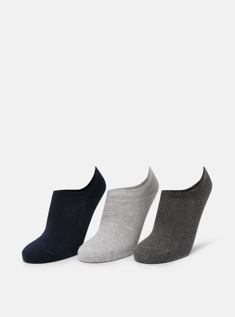 Solid No Show Socks - Set of 3-men-socks-image-1