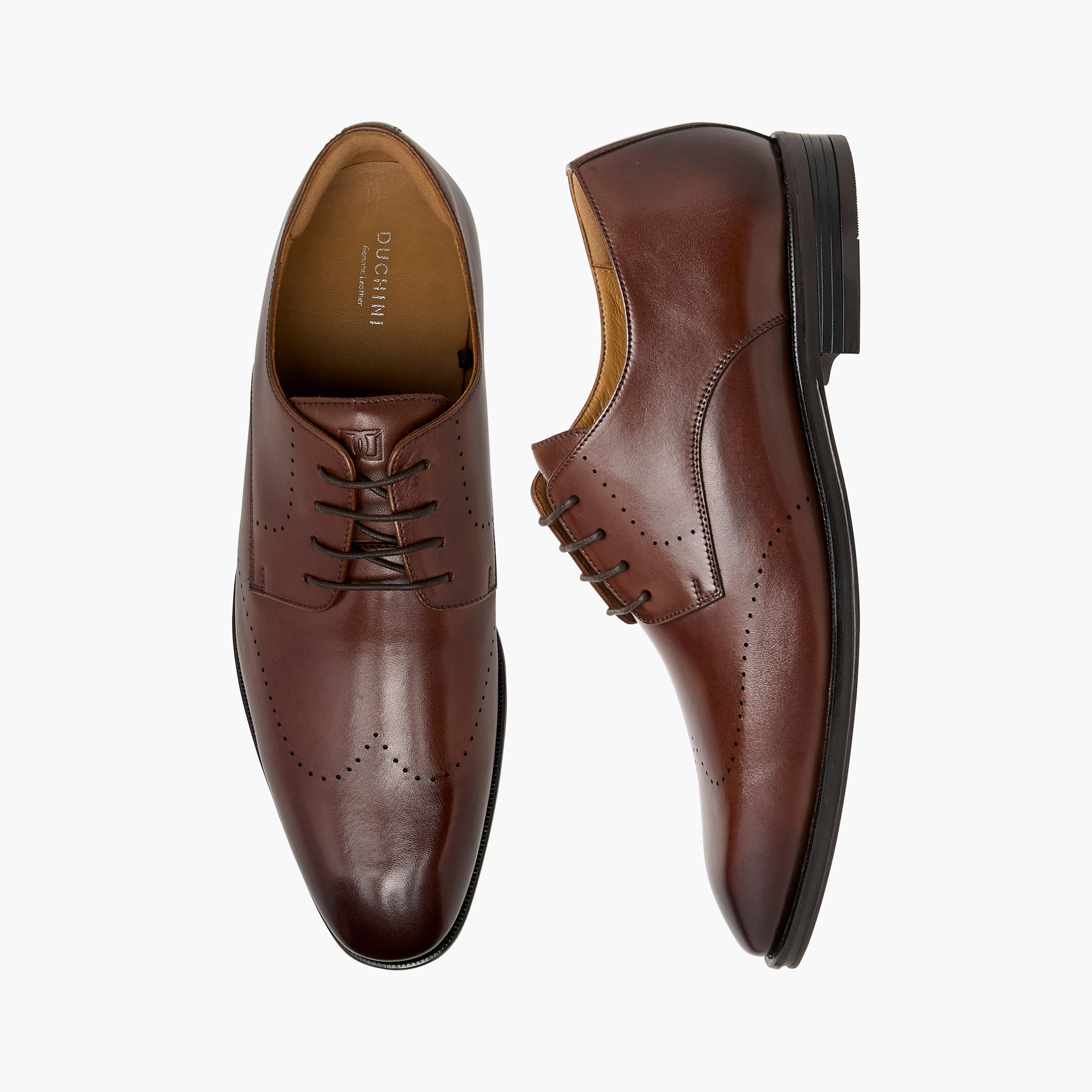 Duchini Men's Leather Solid Lace-Up Derby Shoes-men-shoes-formalshoes-image-1