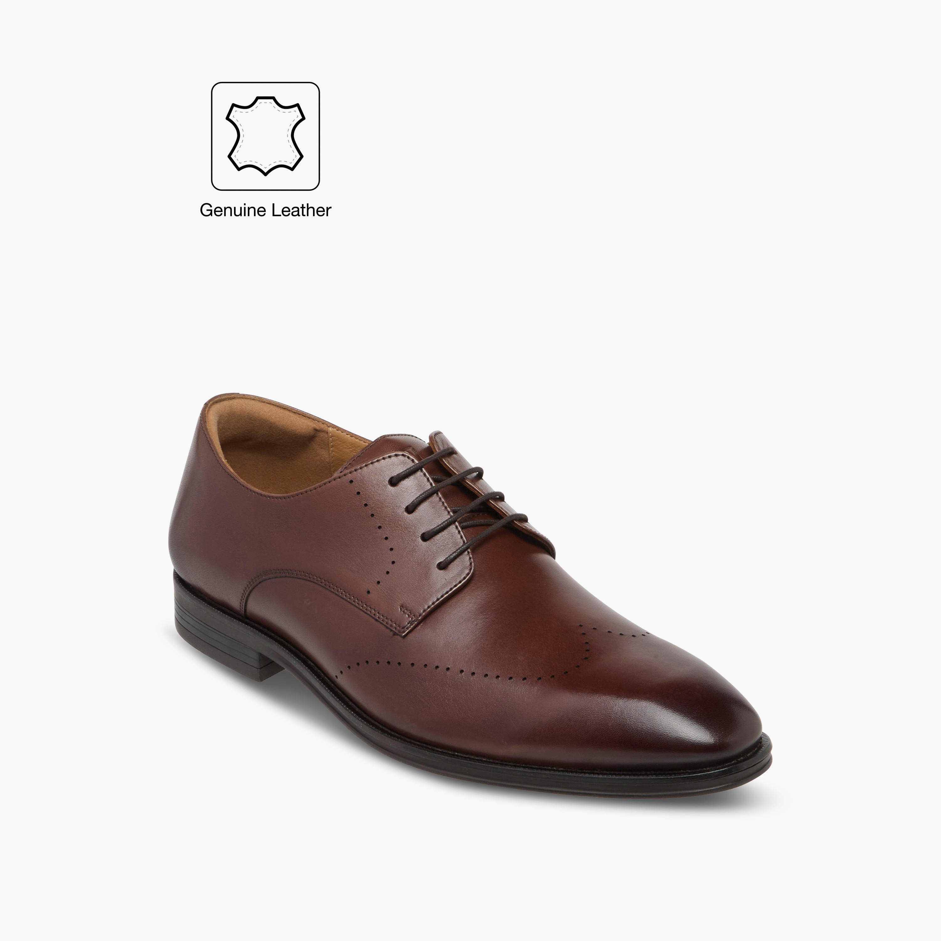 Duchini Men's Leather Solid Lace-Up Derby Shoes-men-shoes-formalshoes-image-2
