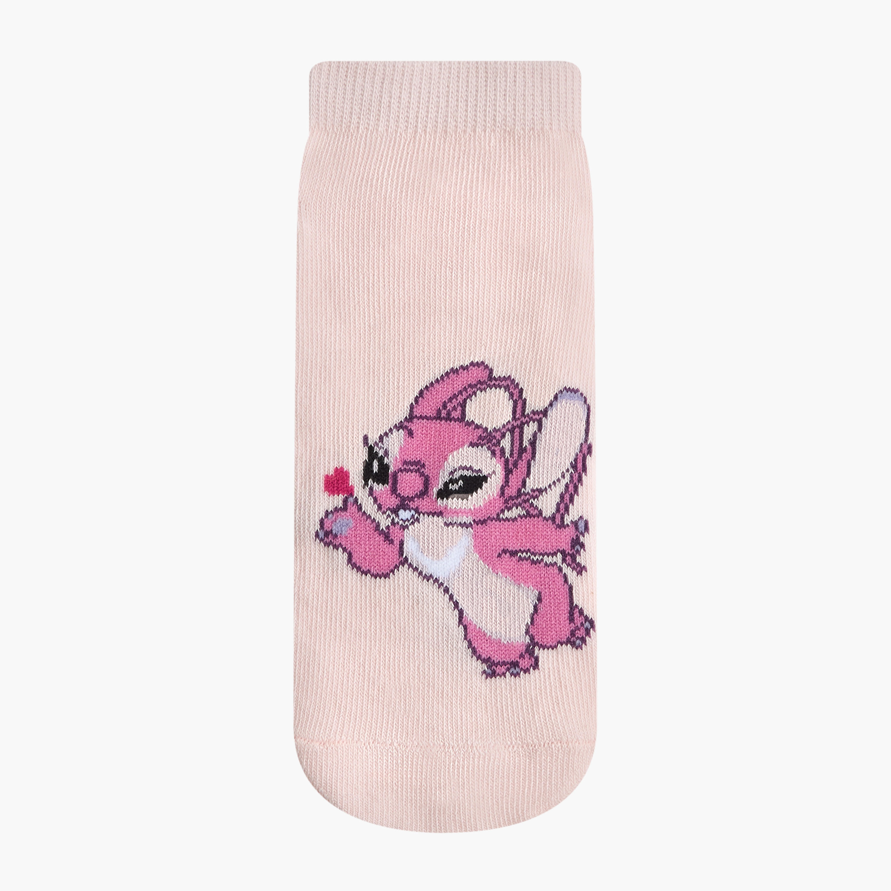 Disney Stitch and Angel Print Non-Terry Ankle Length Socks - Set of 3-girls-accessories-socks-image-2