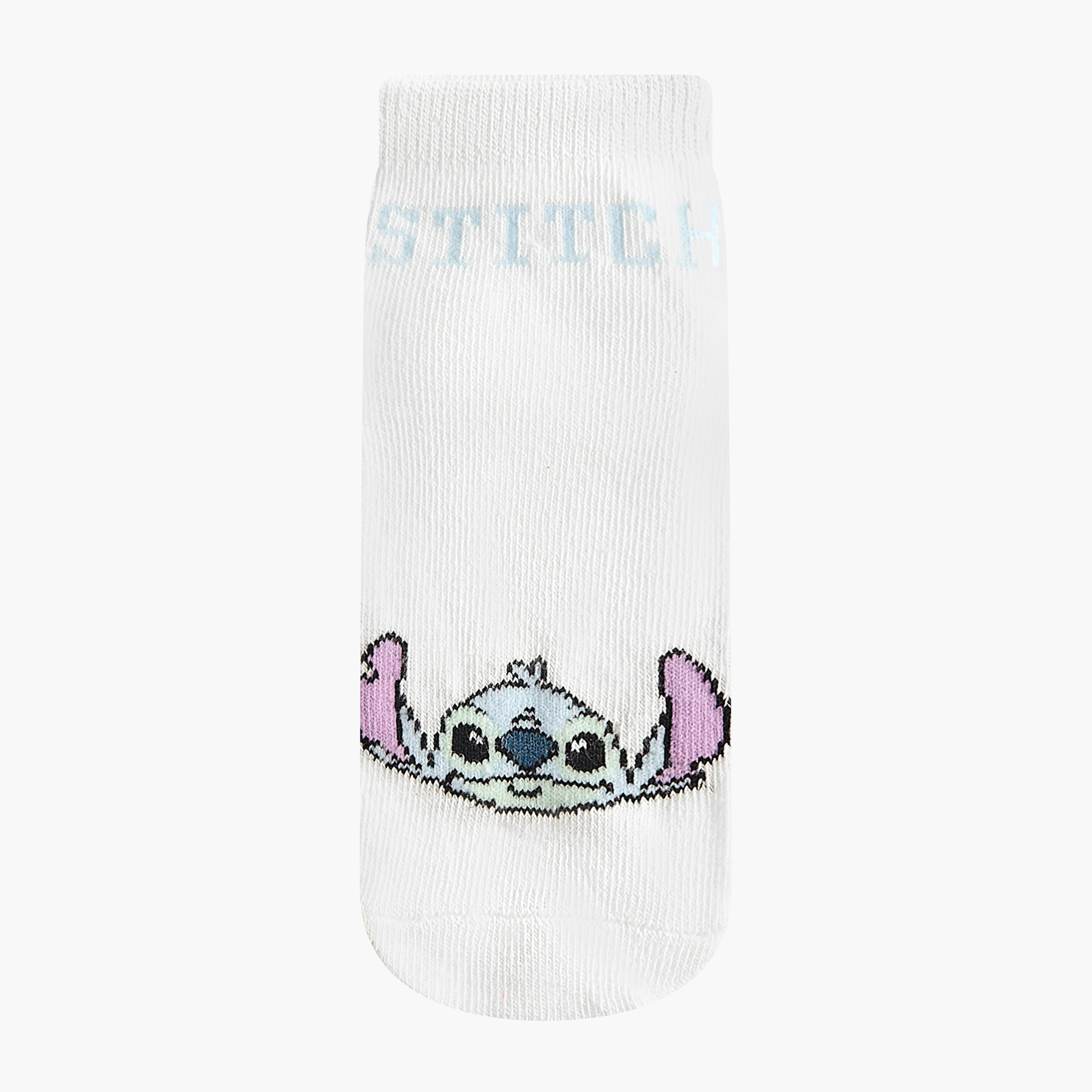 Pack of 7 Disney Girls Socks Ankle Length Stitch Print-girls-accessories-socks-image-2