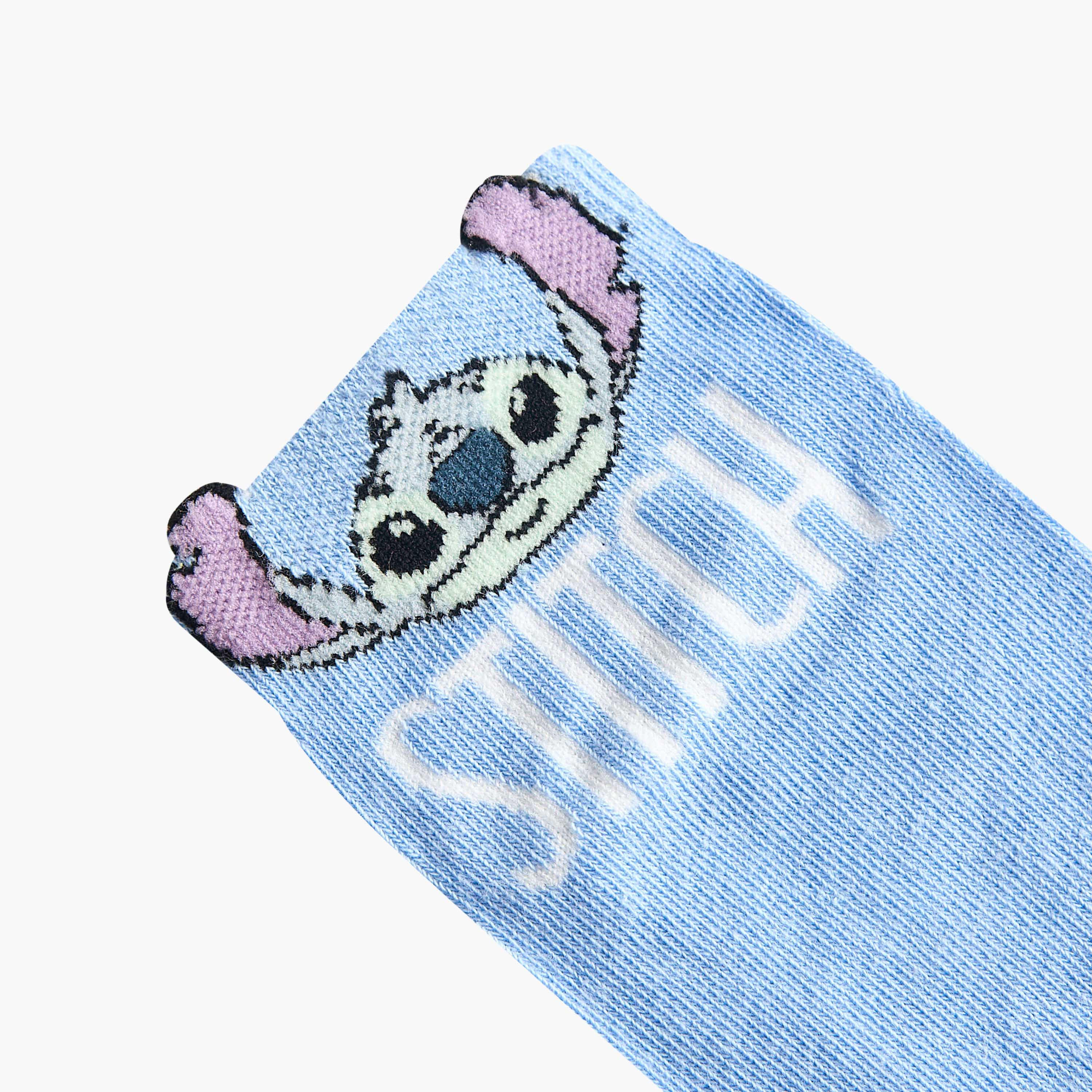 Pack of 5 Disney Girls Socks Ankle Length Stitch Print-girls-accessories-socks-image-3