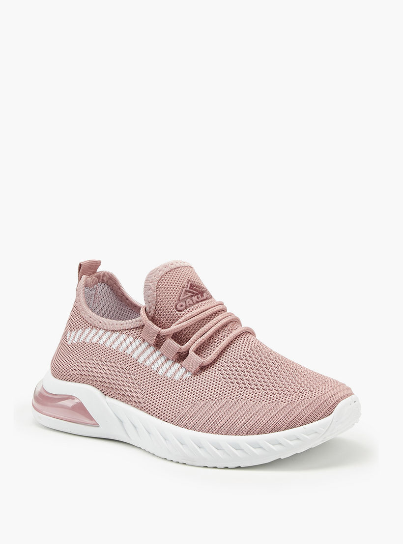 Oaklan By Shoexpress Girls Textured Up Lace-up Walking Shoes-girls-shoes-sports-image-3