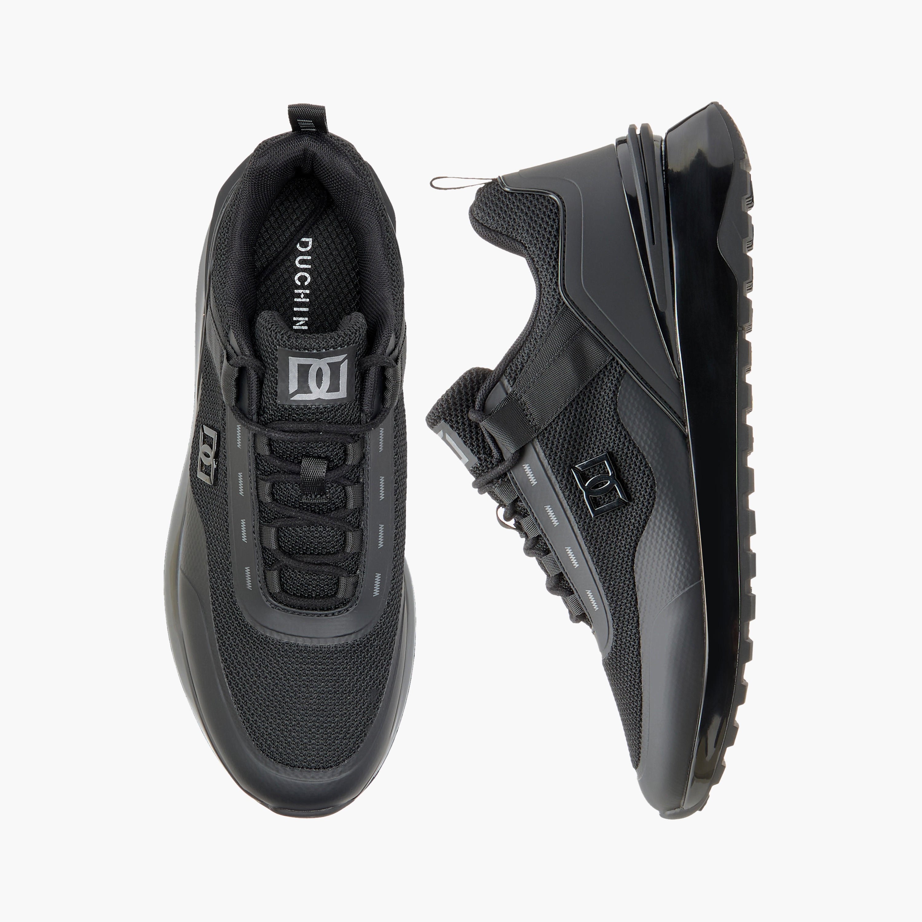 Duchini Men's Monotone Sneakers with Lace-Up Closure-men-shoes-sneakers-image-1