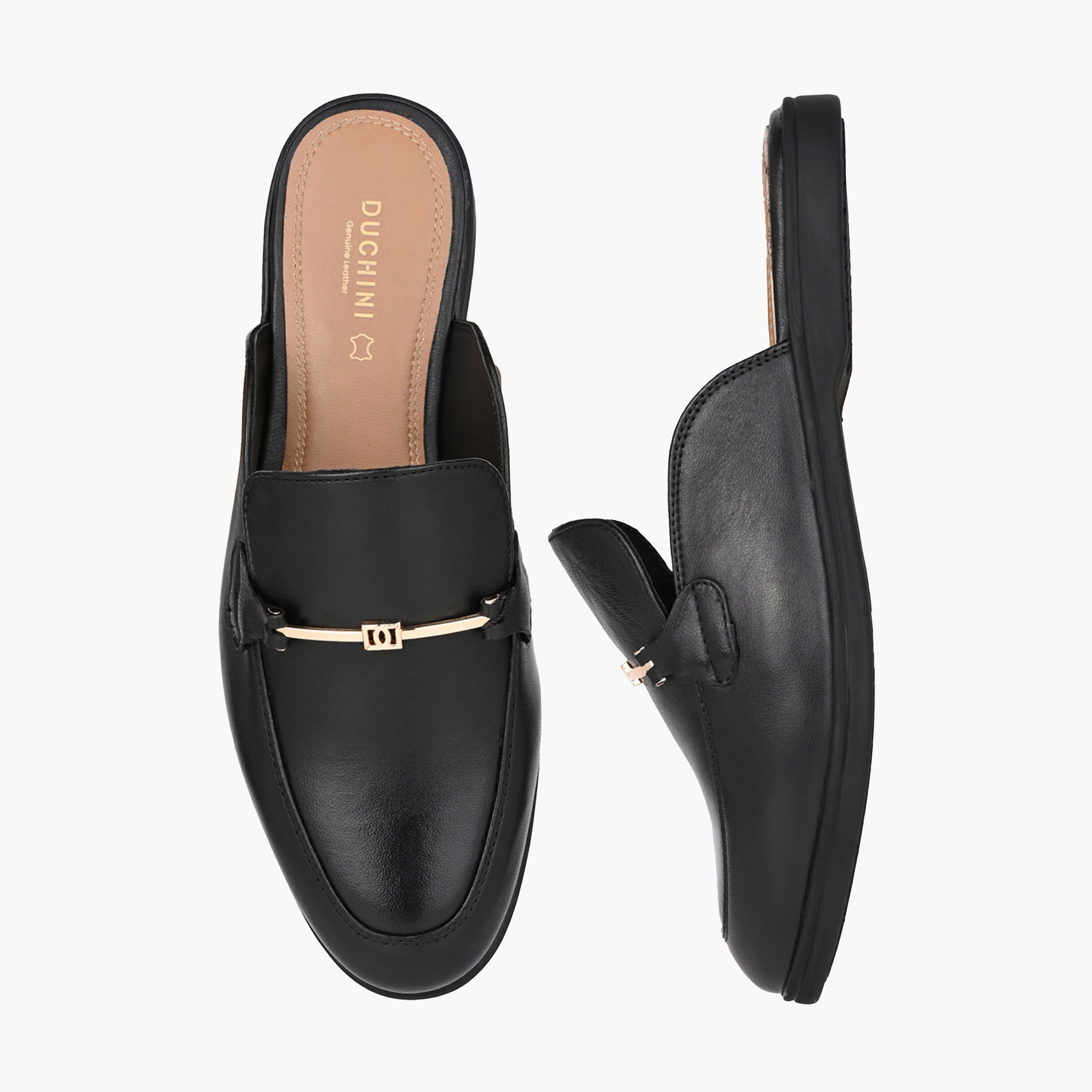 Duchini Women Metallic Accent Mules-women-shoes-flats-mules-image-1