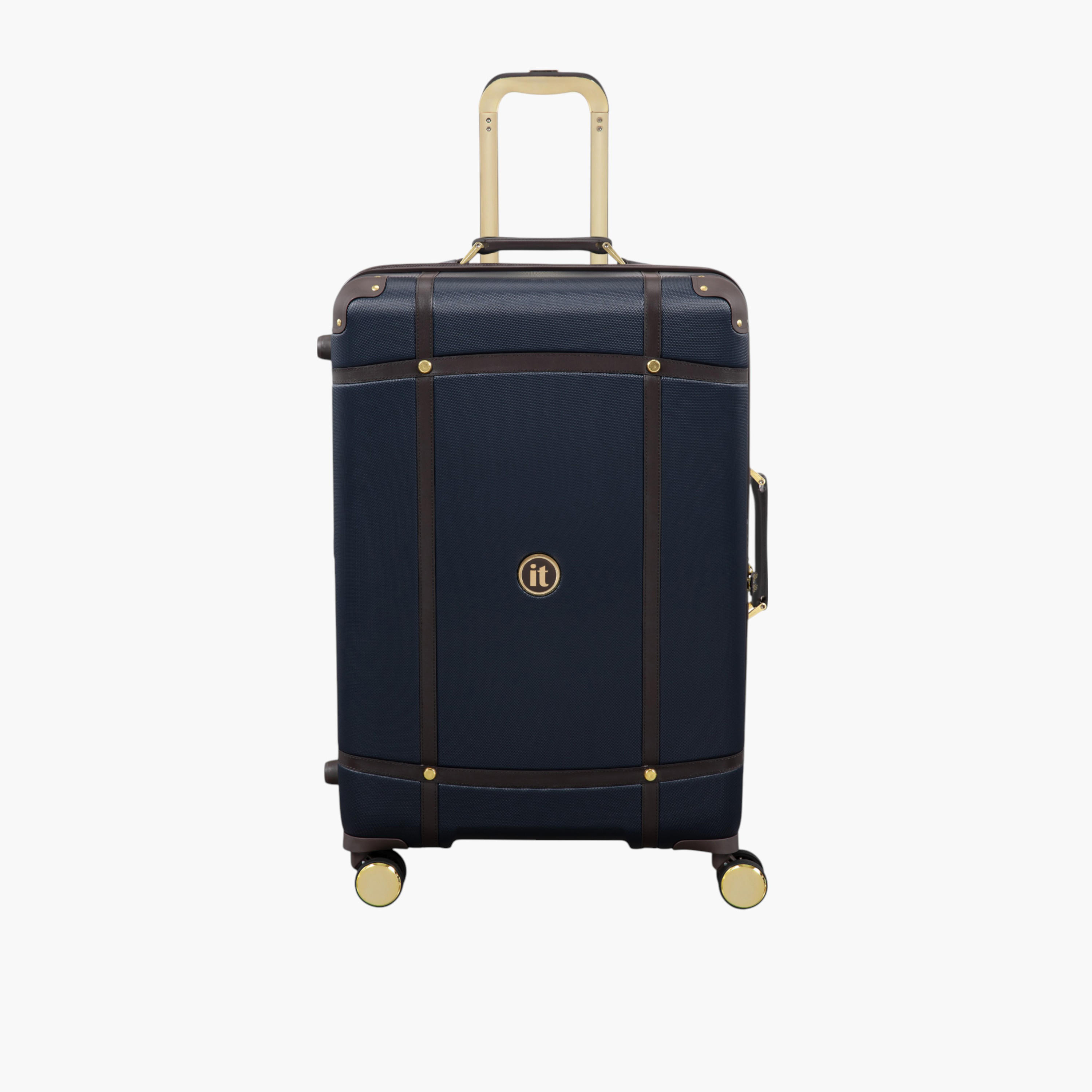 IT Solid Hardcase Trolley Bag with Retractable Handle and Zip Closure - 24 Inches Check-In Bag-travel-luggagesandbags-luggage-image-2