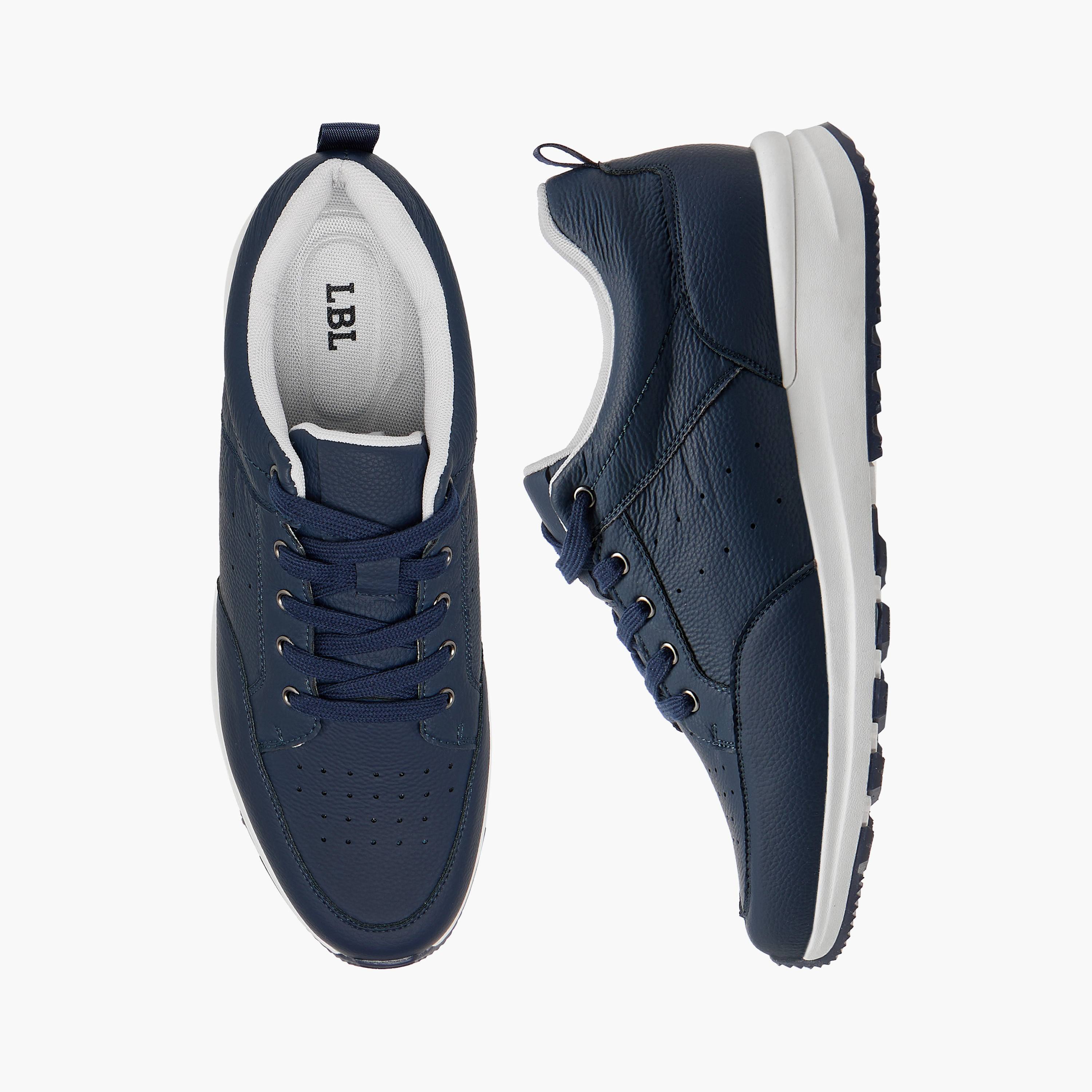 LBL by Shoexpress Perforated Sneakers with Lace-Up Closure-men-shoes-sneakers-image-1