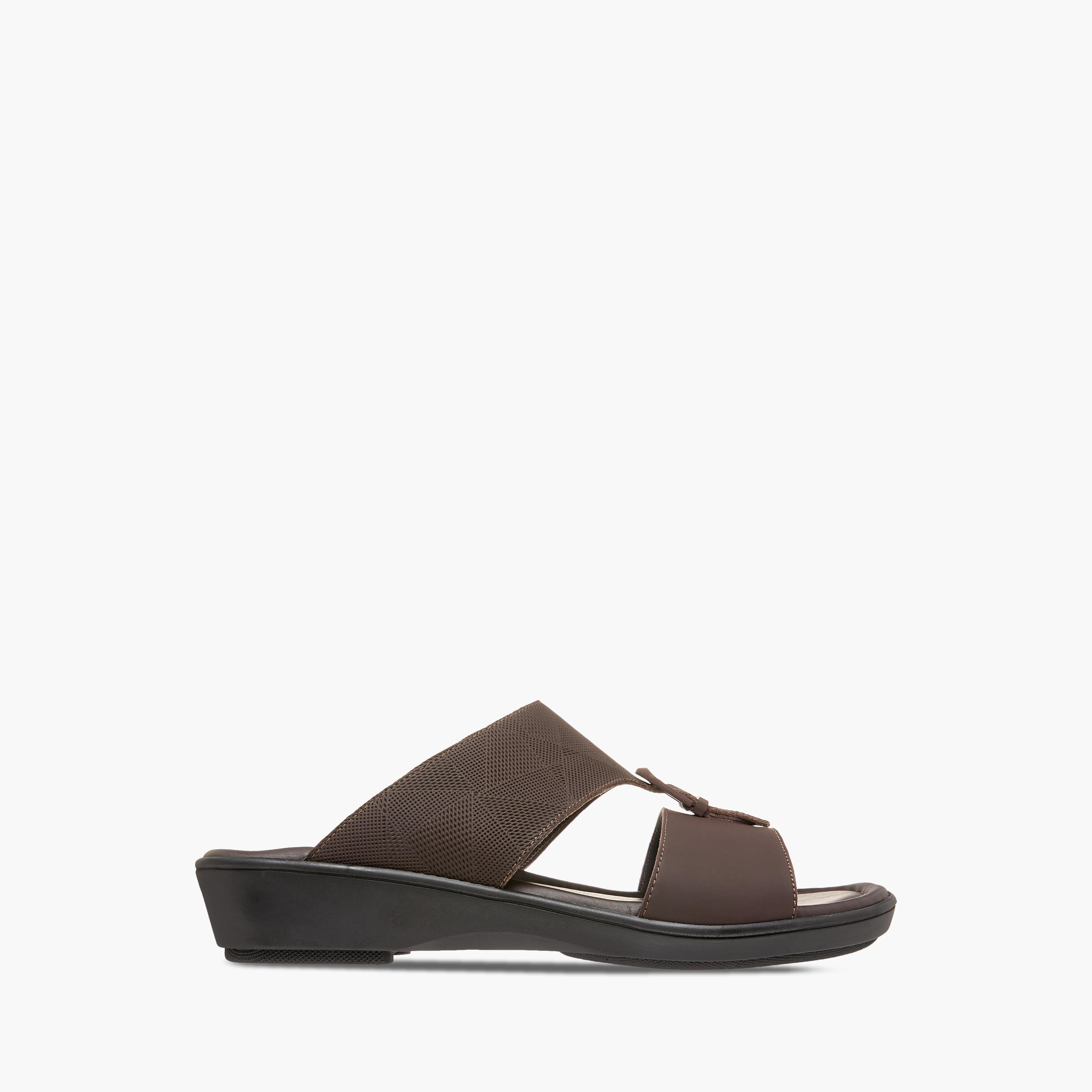 LBL by Shoexpress Textured Slip-On Arabic Sandals with Buckle Detail-men-shoes-sandals-image-2